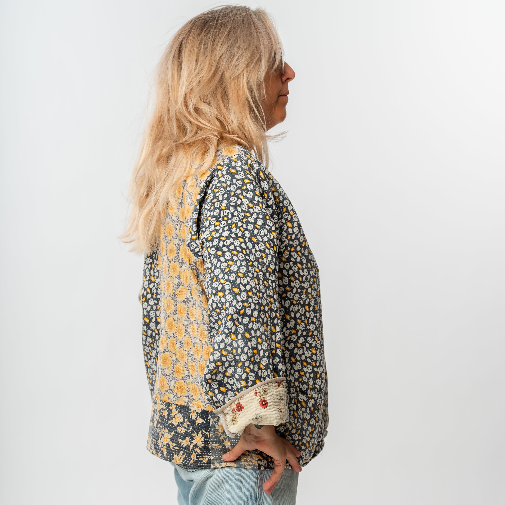 Reversible Vintage Kantha Kimono Coat 10 