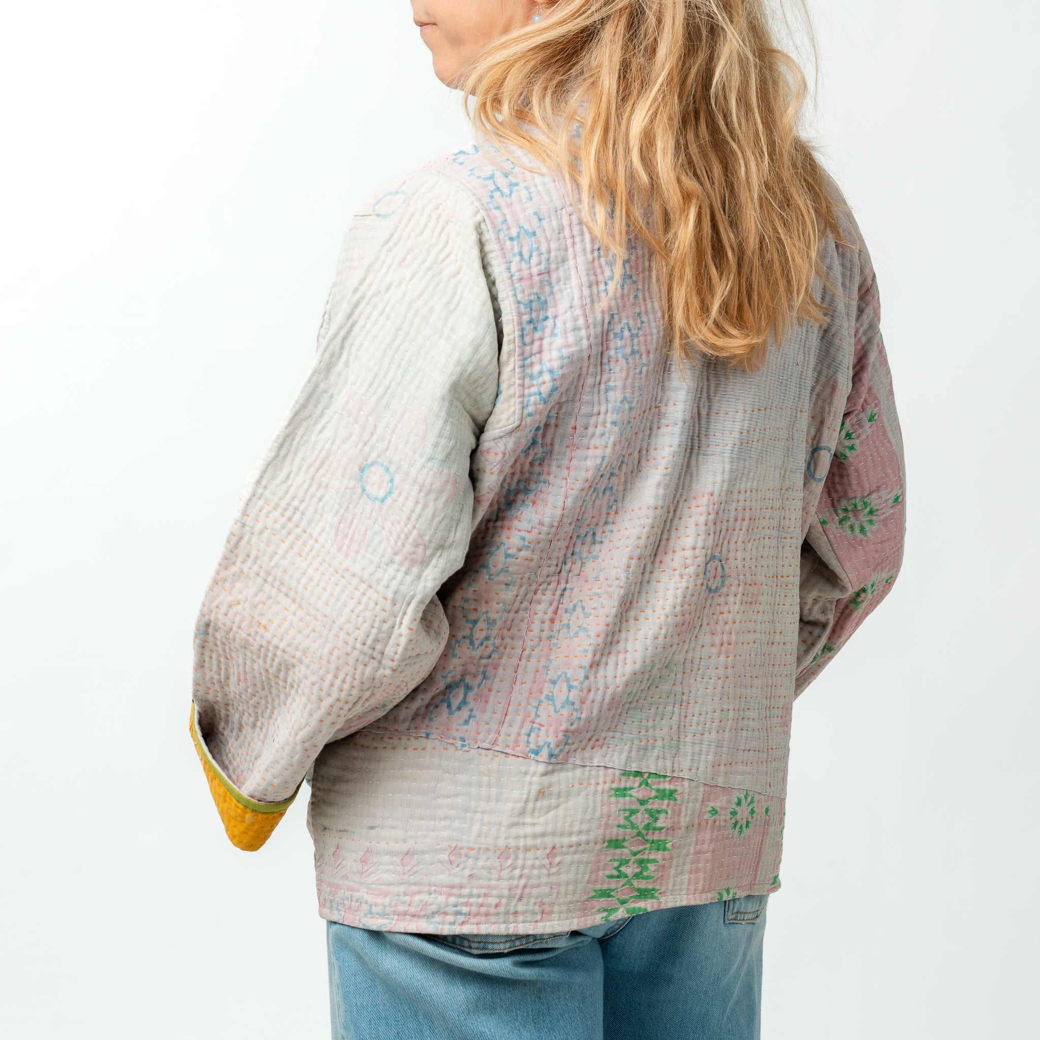 Reversible Vintage Kantha Kimono Coat 11 