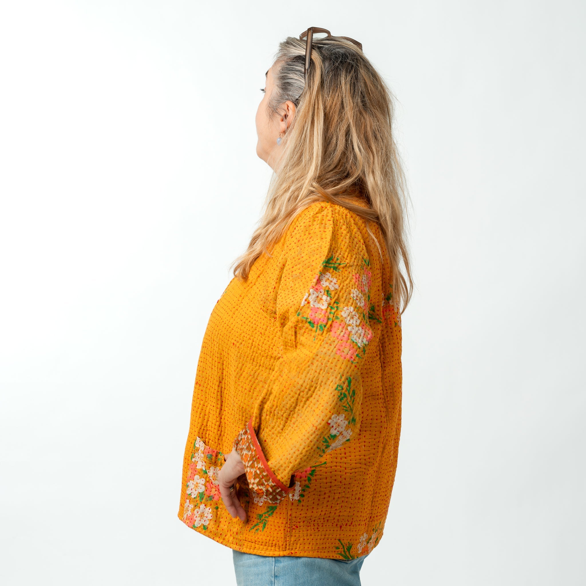 Reversible Vintage Kantha Kimono Coat 12 