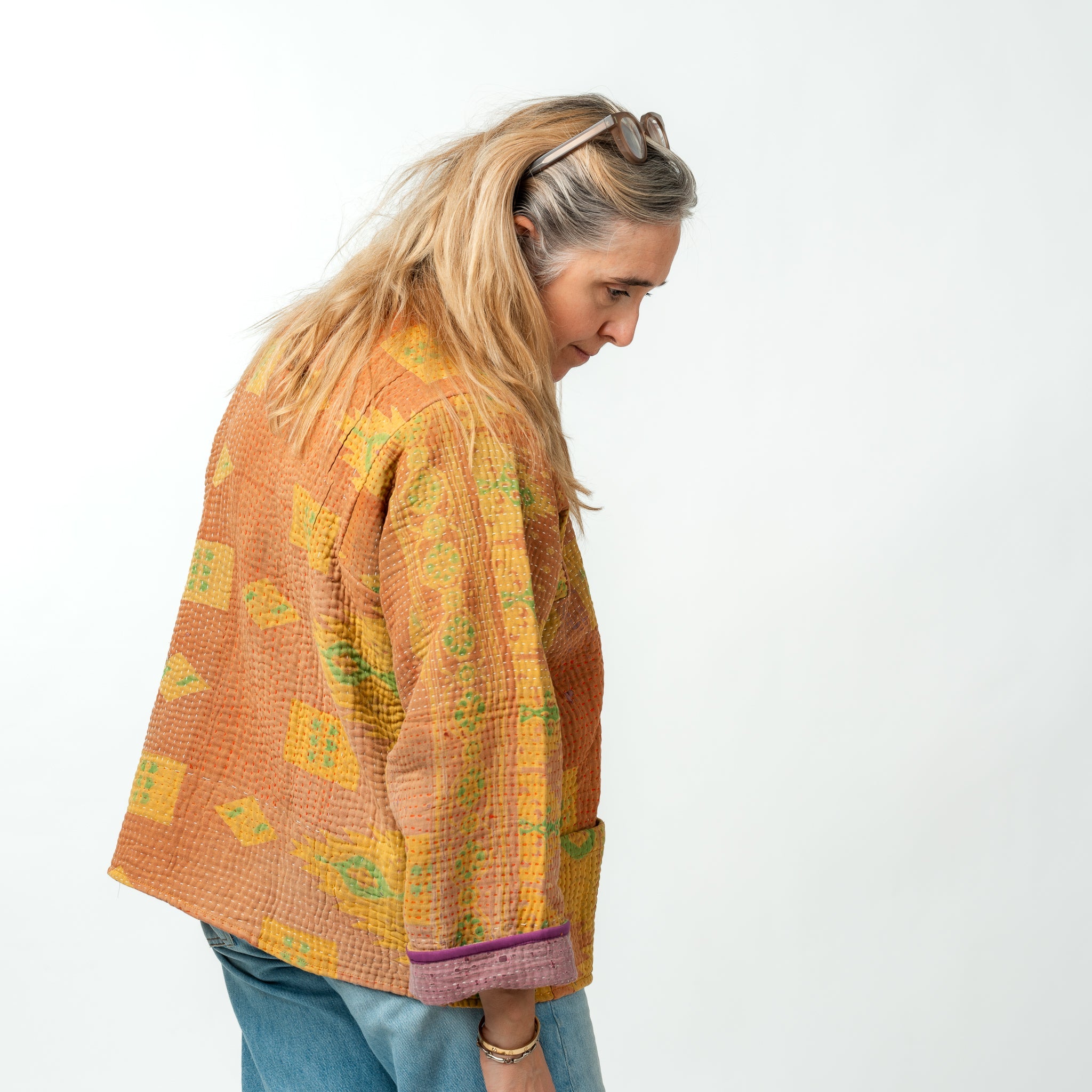 Reversible Vintage Kantha Kimono Coat 14 