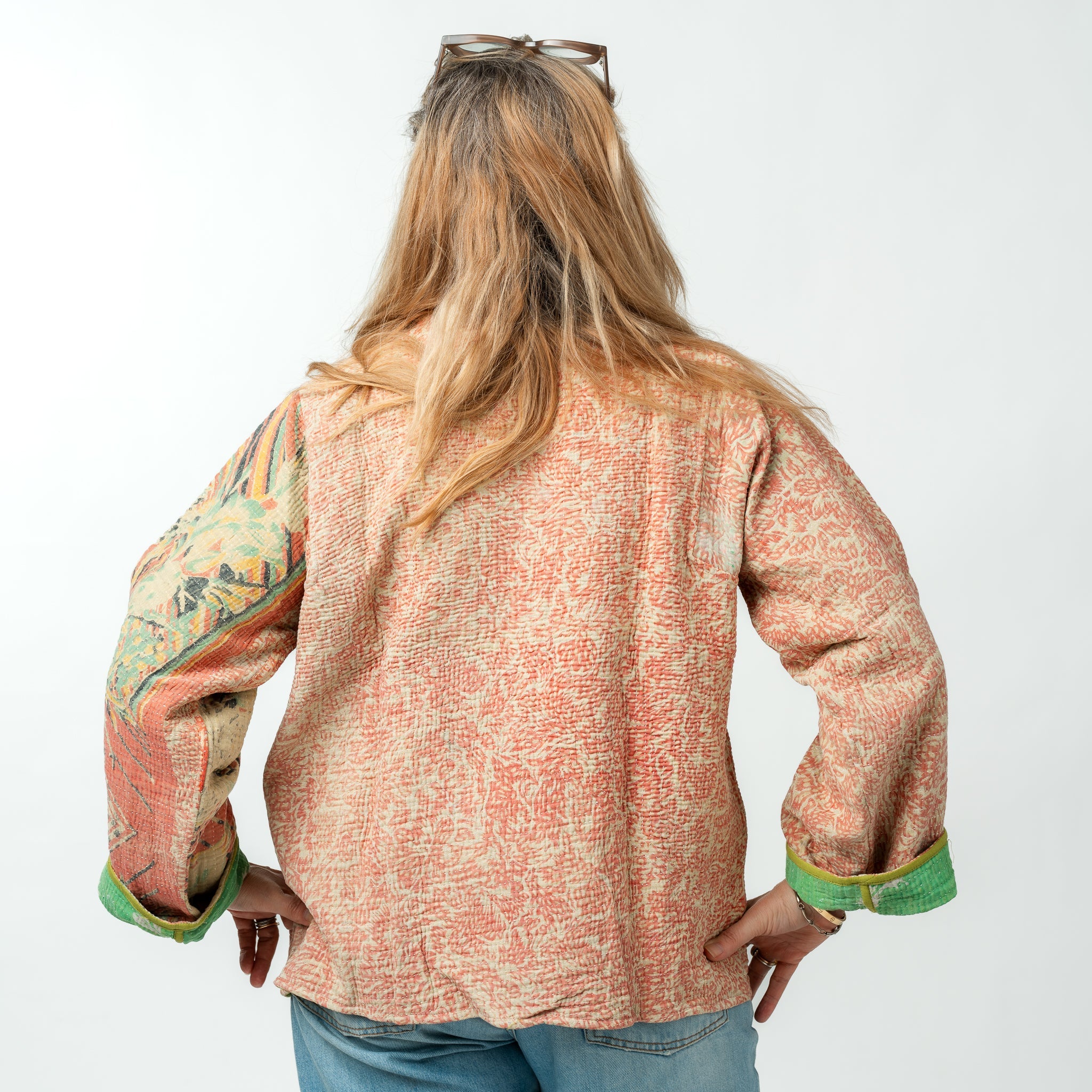 Reversible Vintage Kantha Kimono Coat 15 