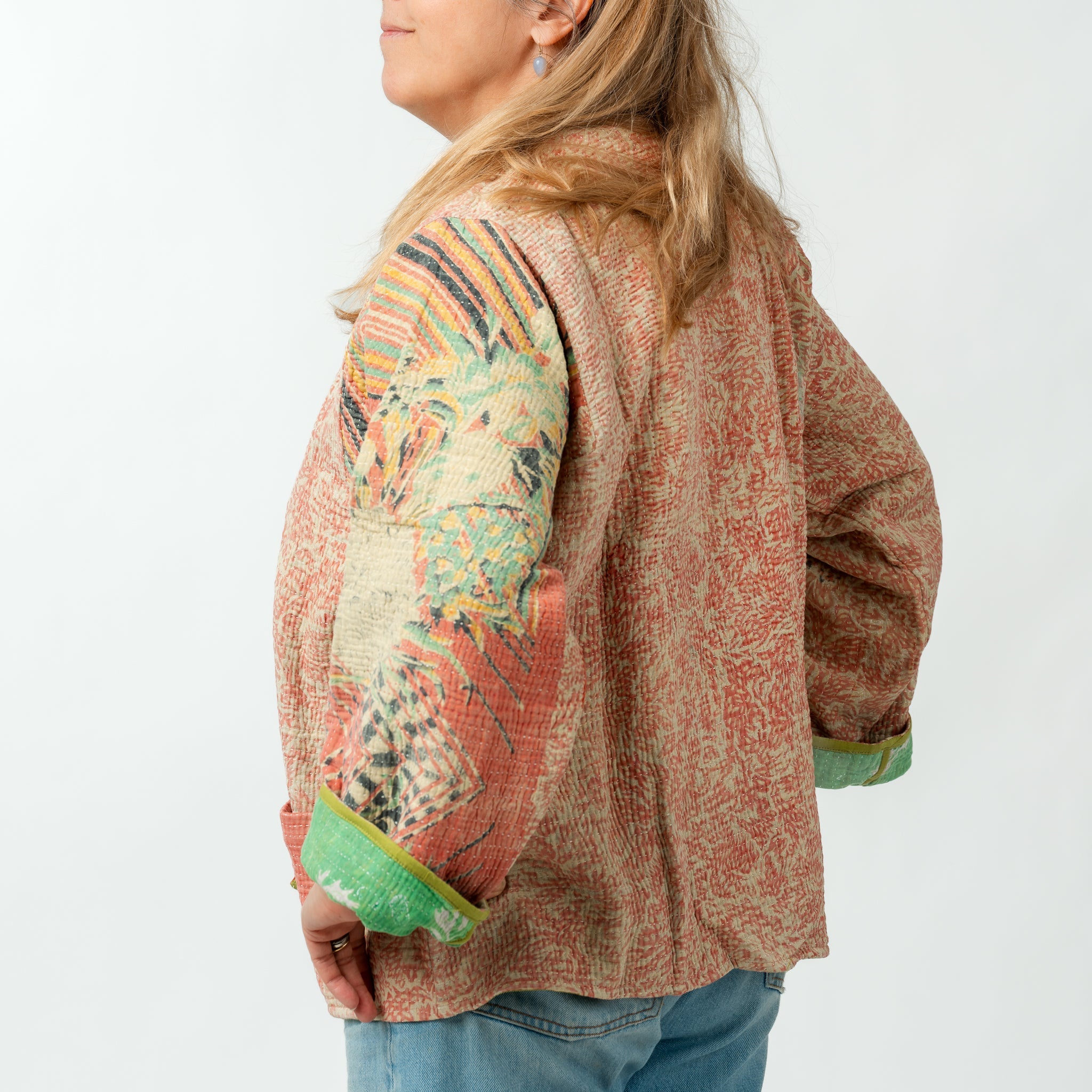 Reversible Vintage Kantha Kimono Coat 15 