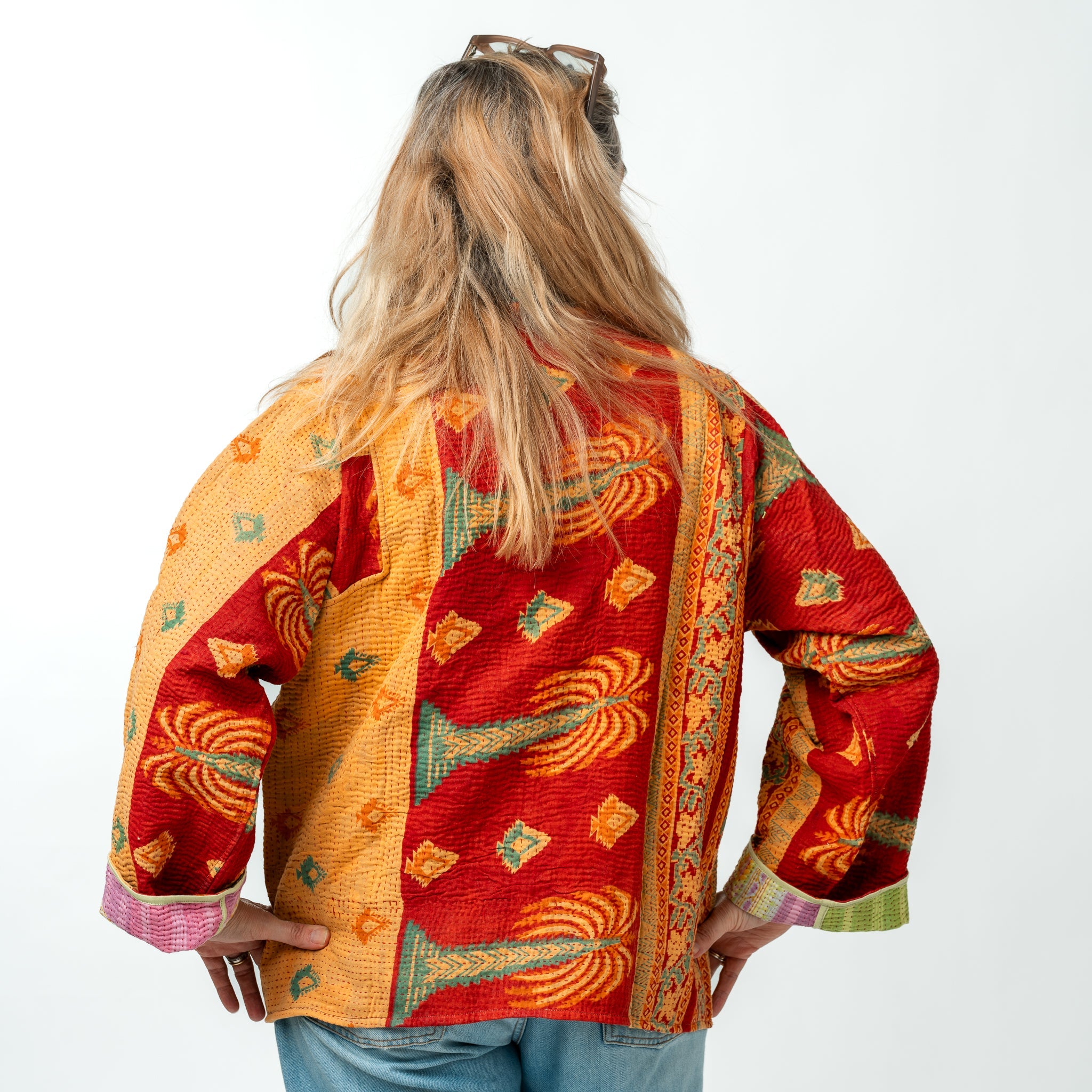 Reversible Vintage Kantha Kimono Coat 2 