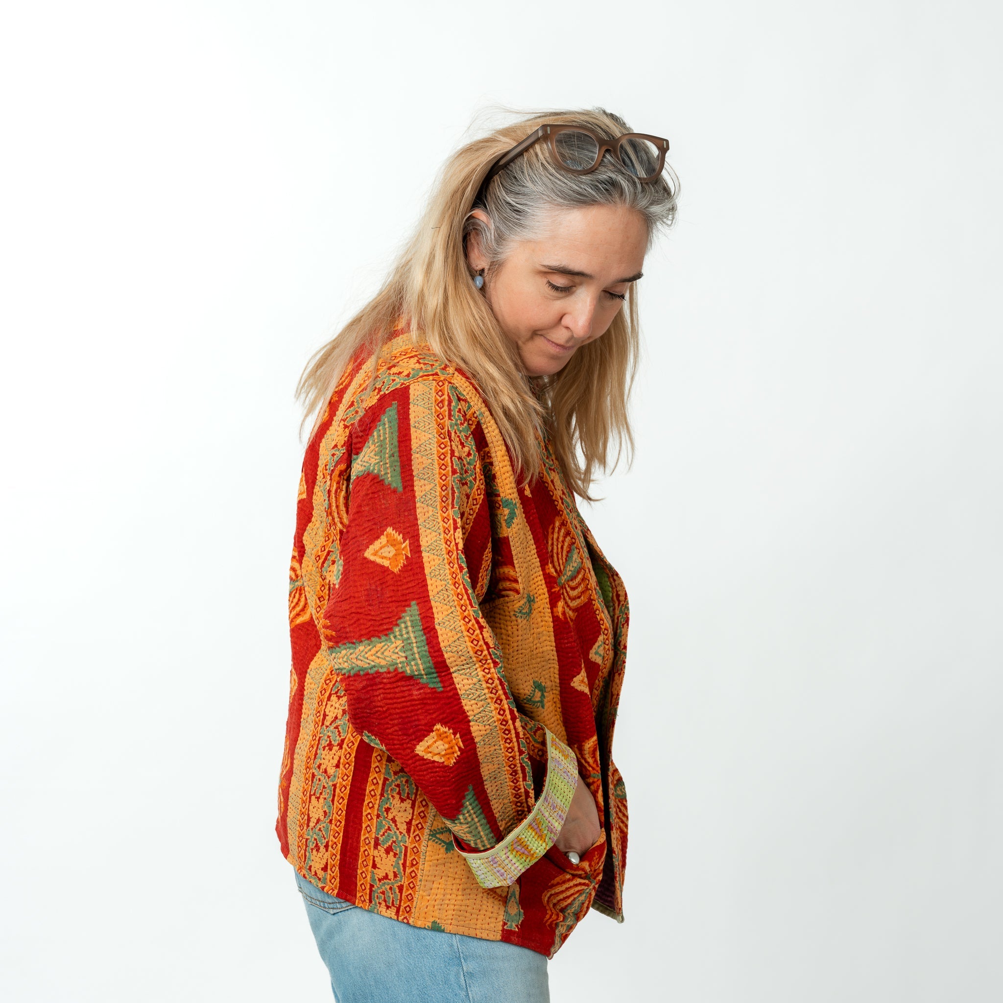 Reversible Vintage Kantha Kimono Coat 2 