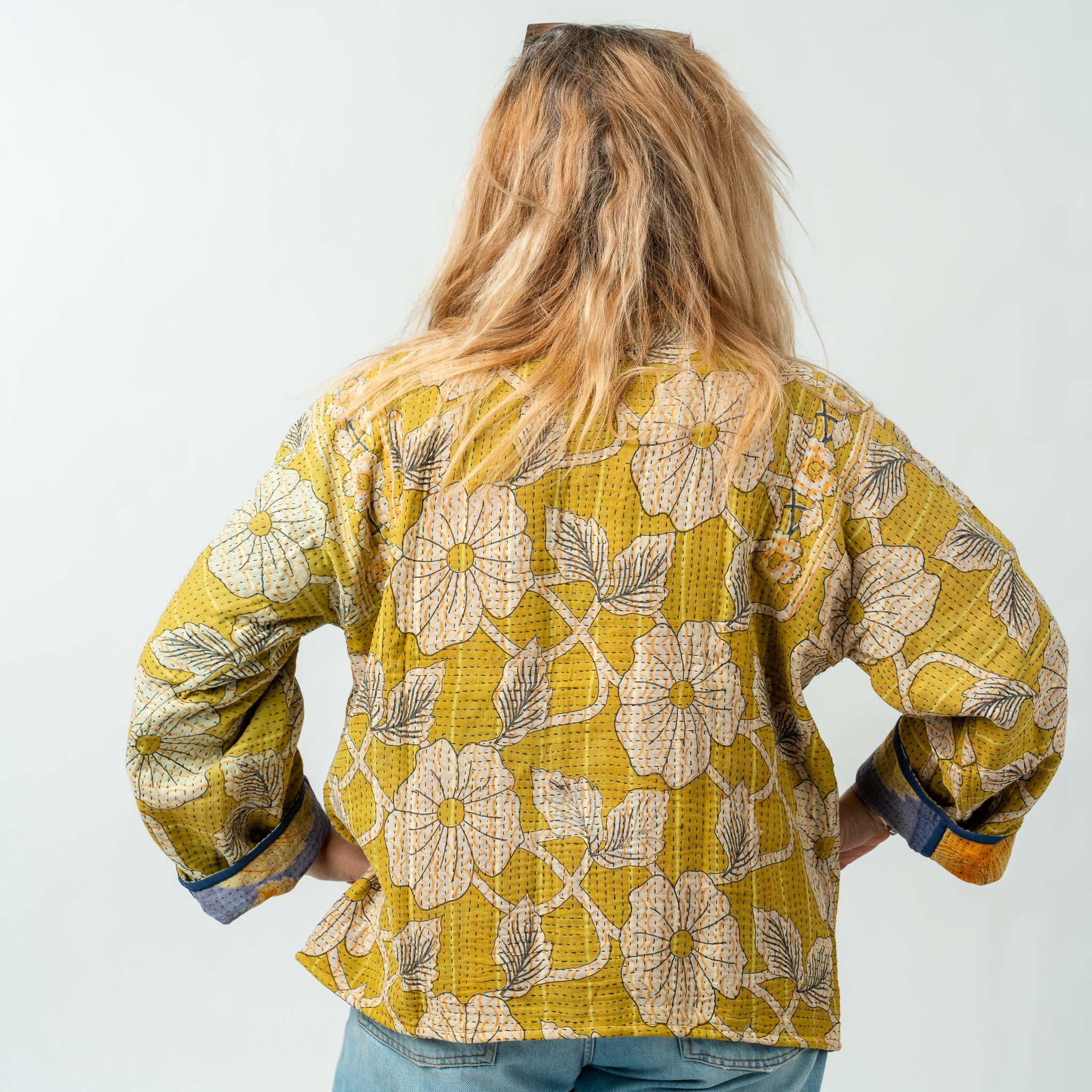 Reversible Vintage Kantha Kimono Coat 20 