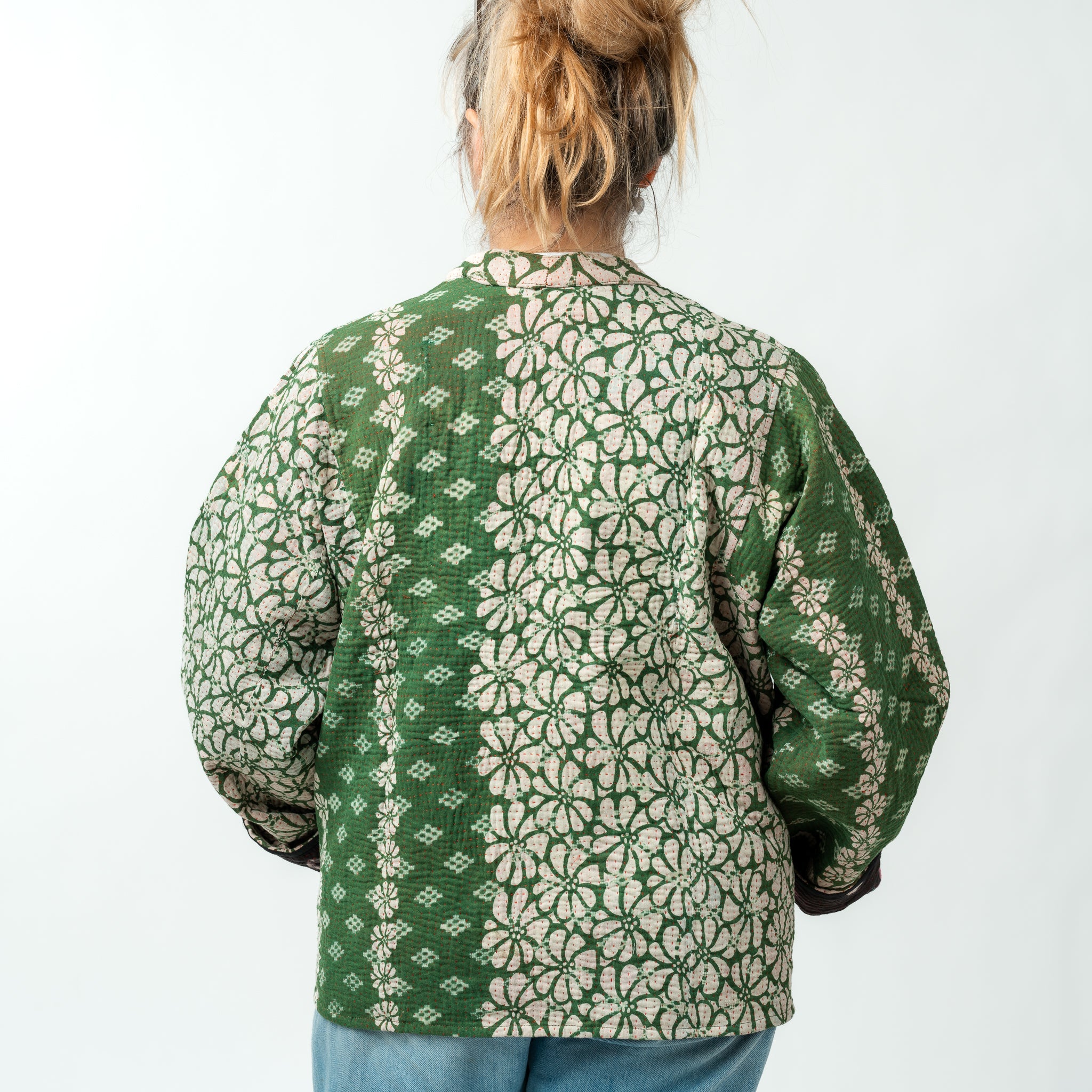 Reversible Vintage Kantha Kimono Coat 23 