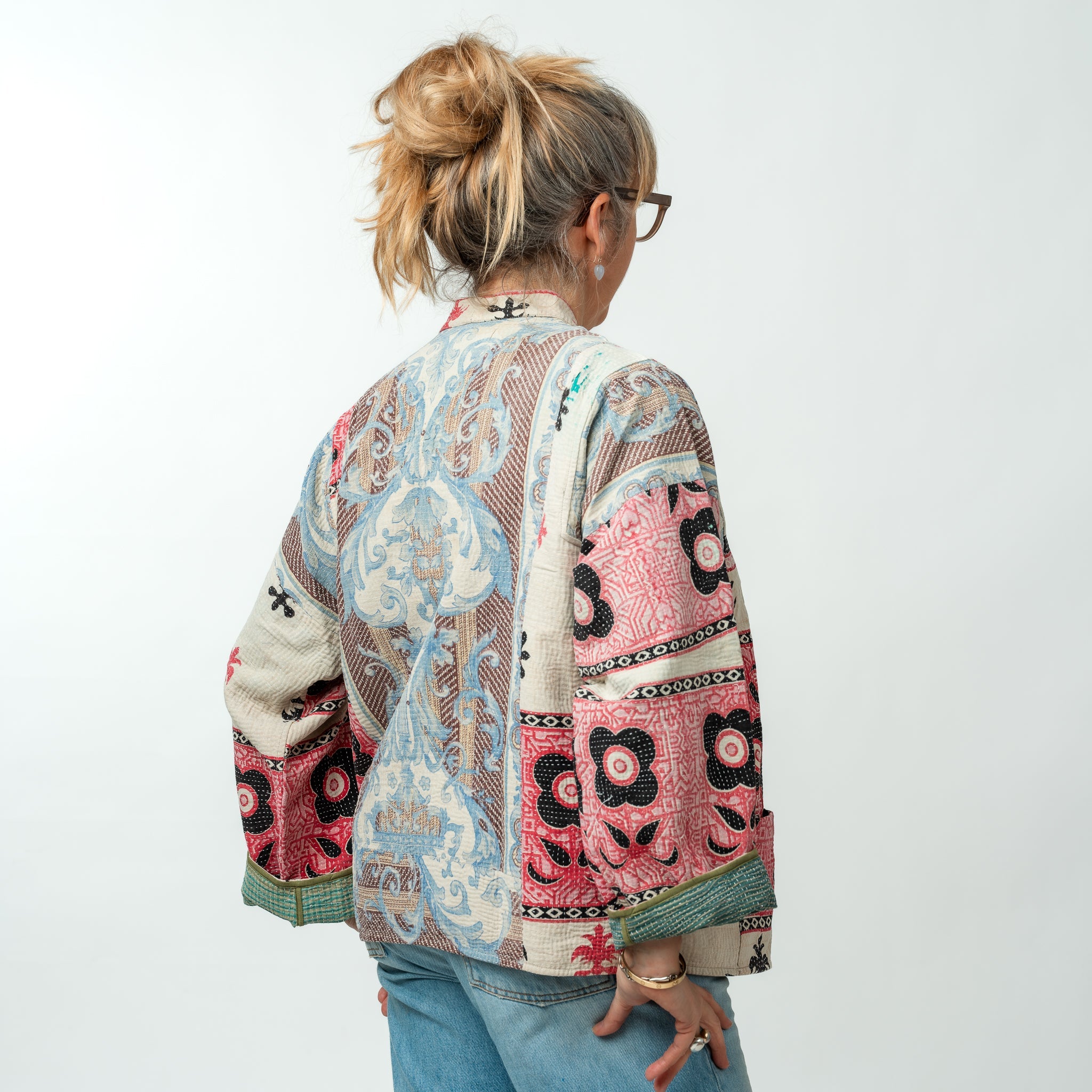 Reversible Vintage Kantha Kimono Coat 26 