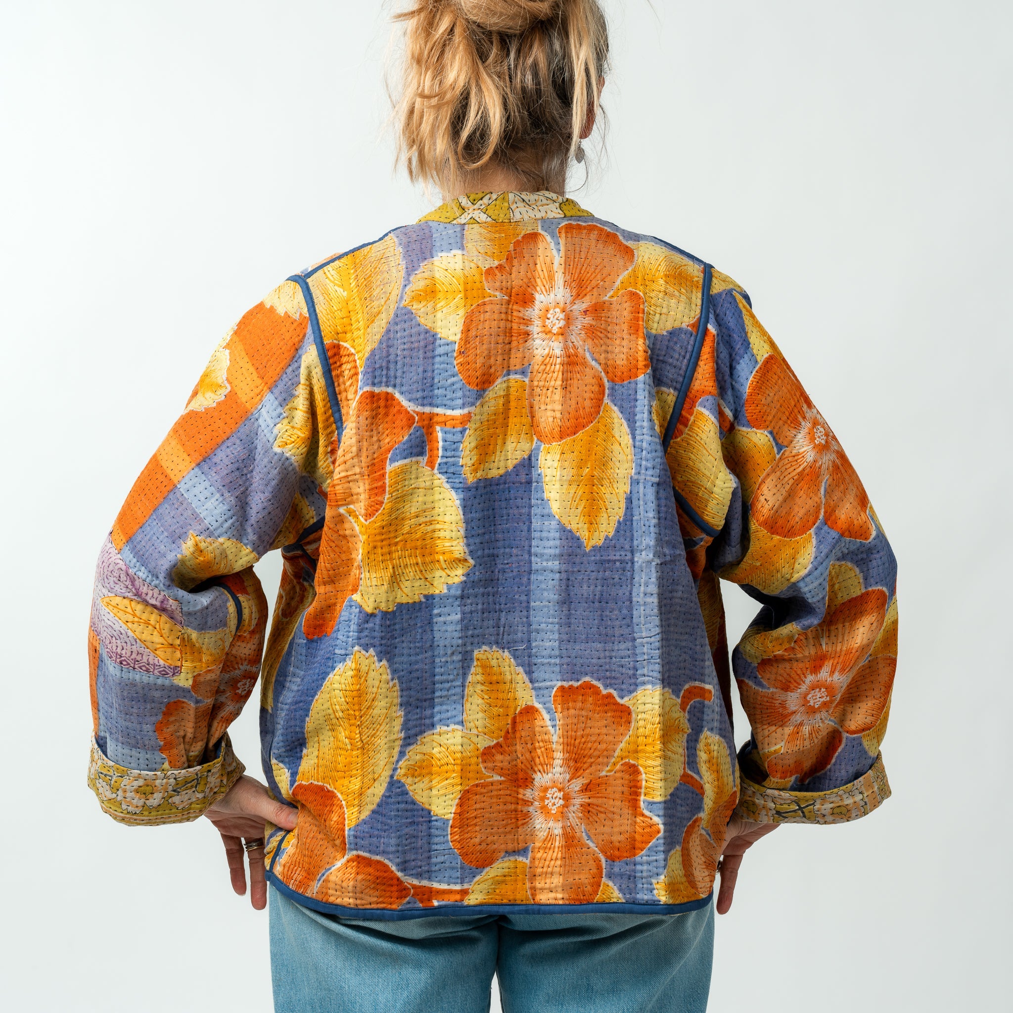 Reversible Vintage Kantha Kimono Coat 27 