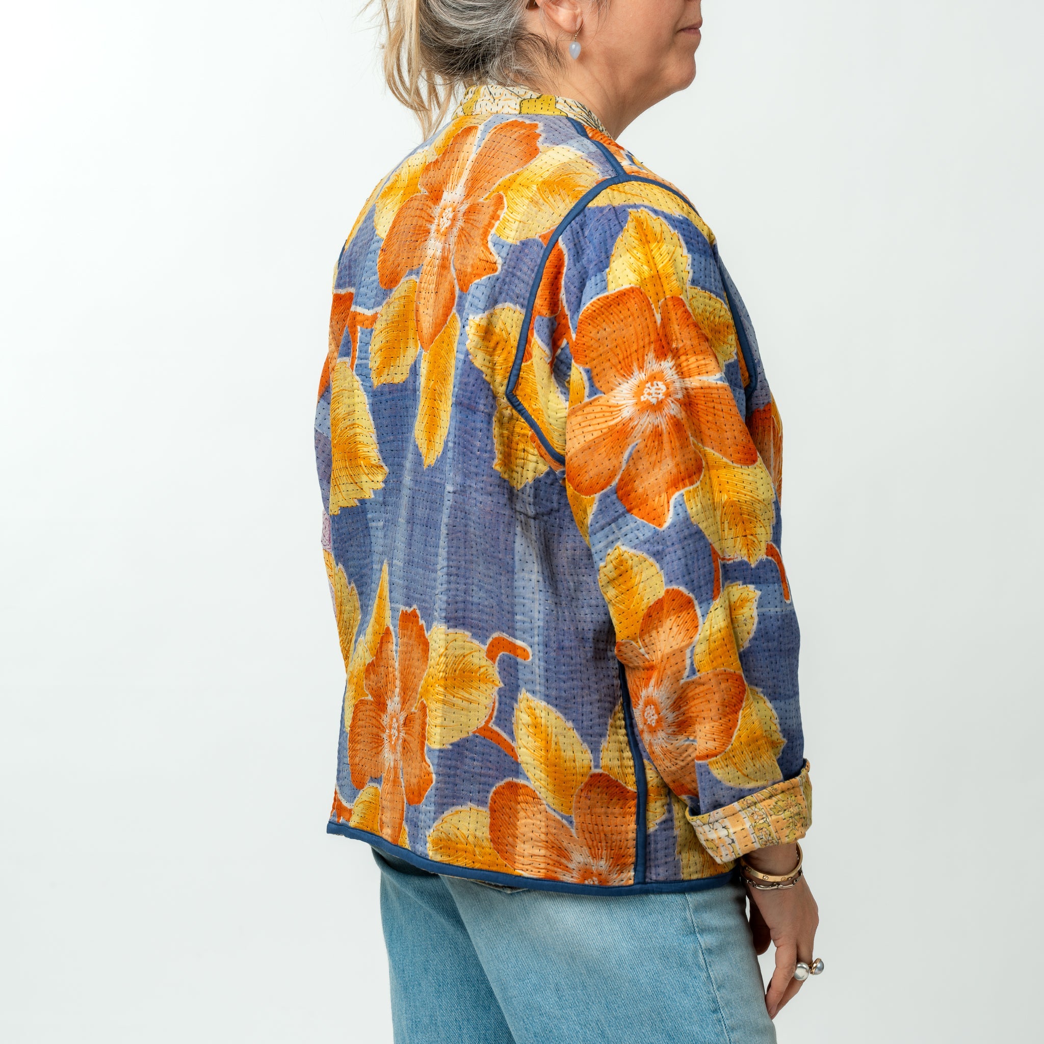 Reversible Vintage Kantha Kimono Coat 27 