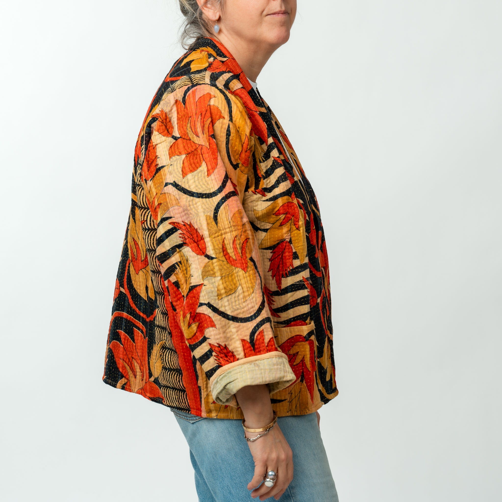 Reversible Vintage Kantha Kimono Coat 28 