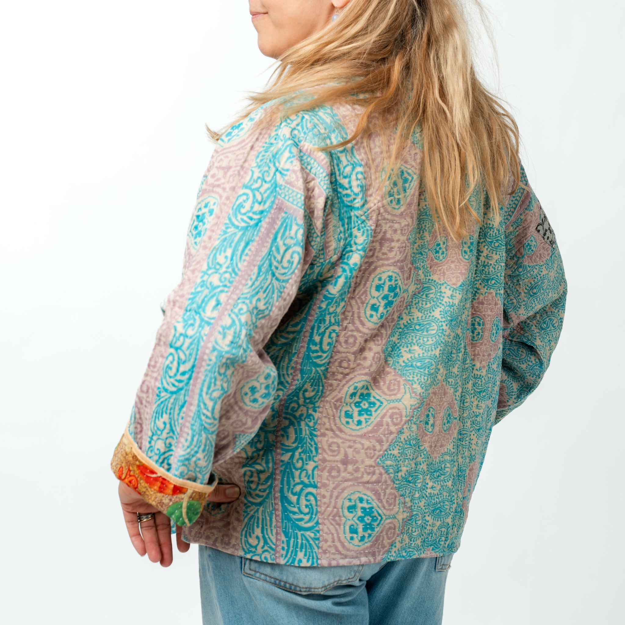 Reversible Vintage Kantha Kimono Coat 3 