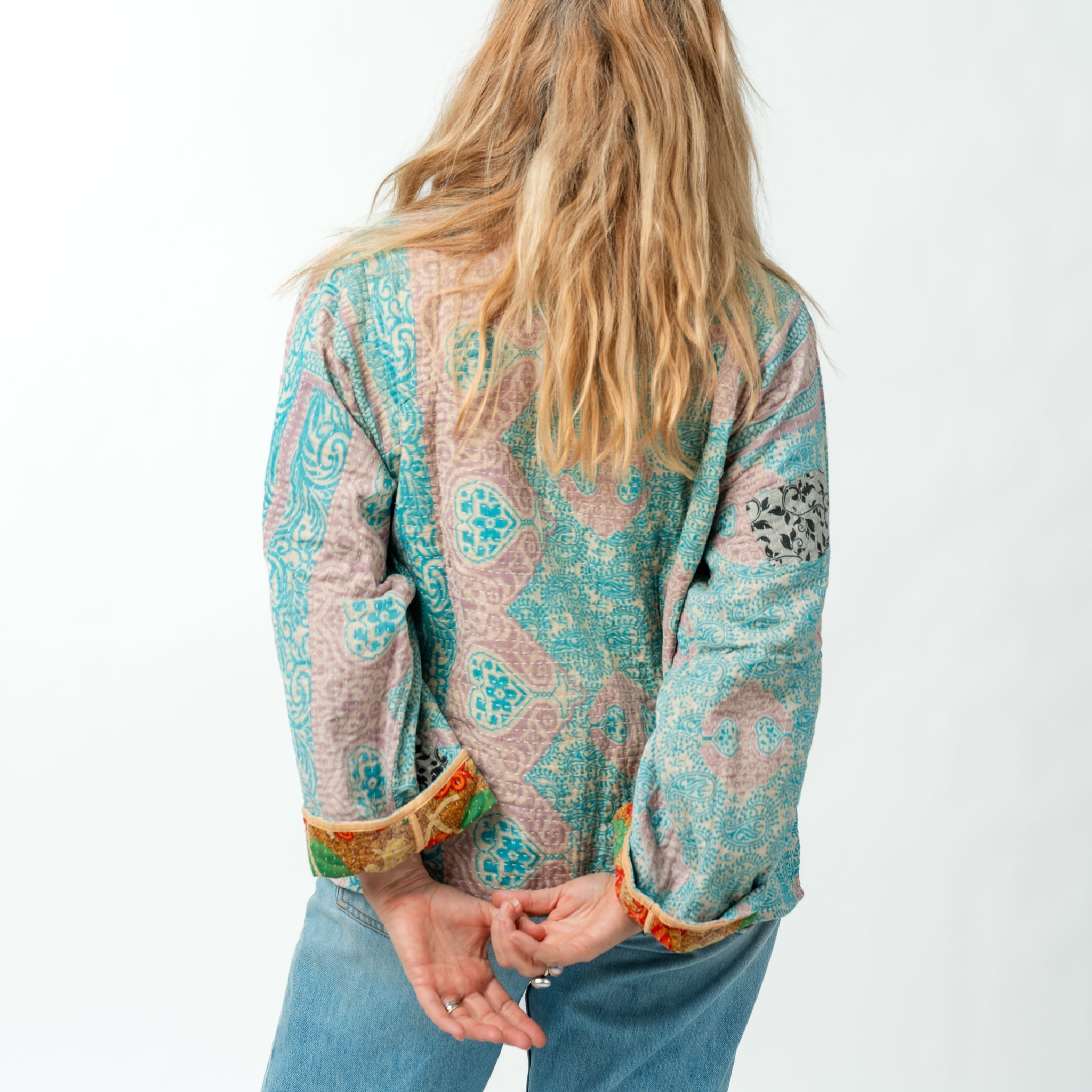 Reversible Vintage Kantha Kimono Coat 3 