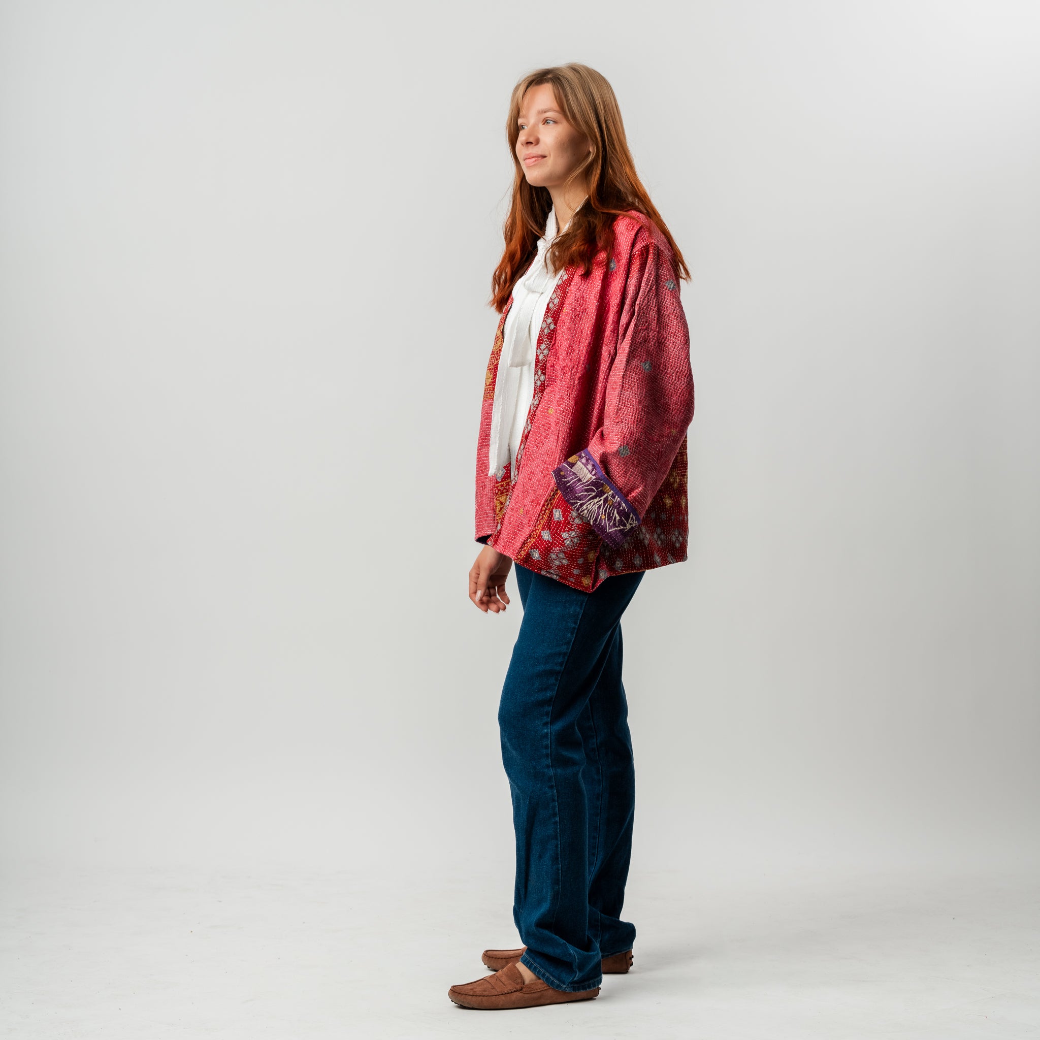 Reversible Vintage Kantha Kimono Coat 4 