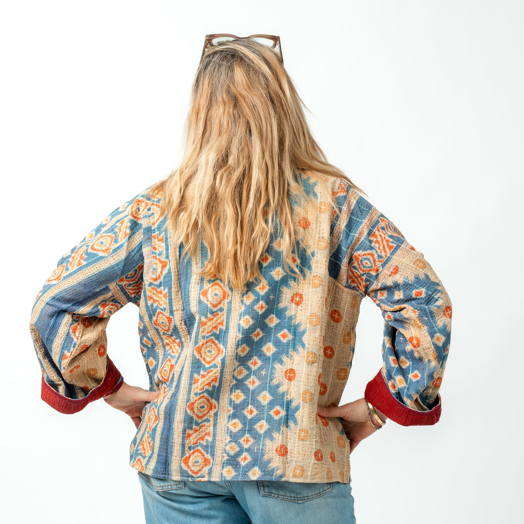 Reversible Vintage Kantha Kimono Coat 5 