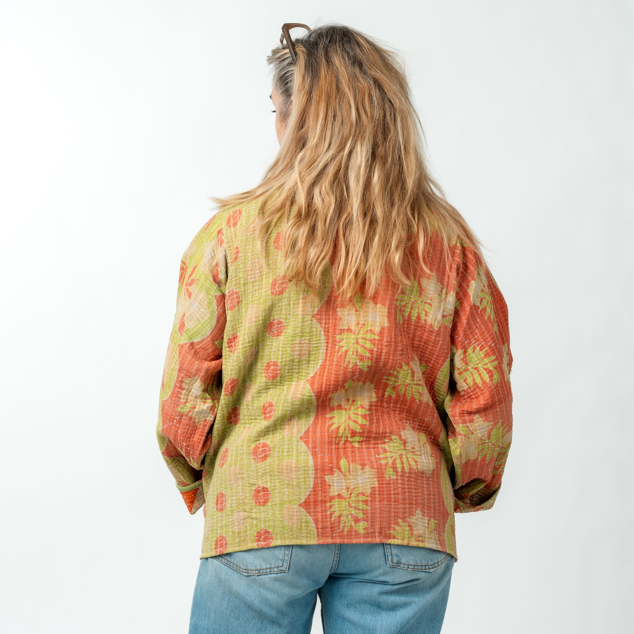 Reversible Vintage Kantha Kimono Coat 6 