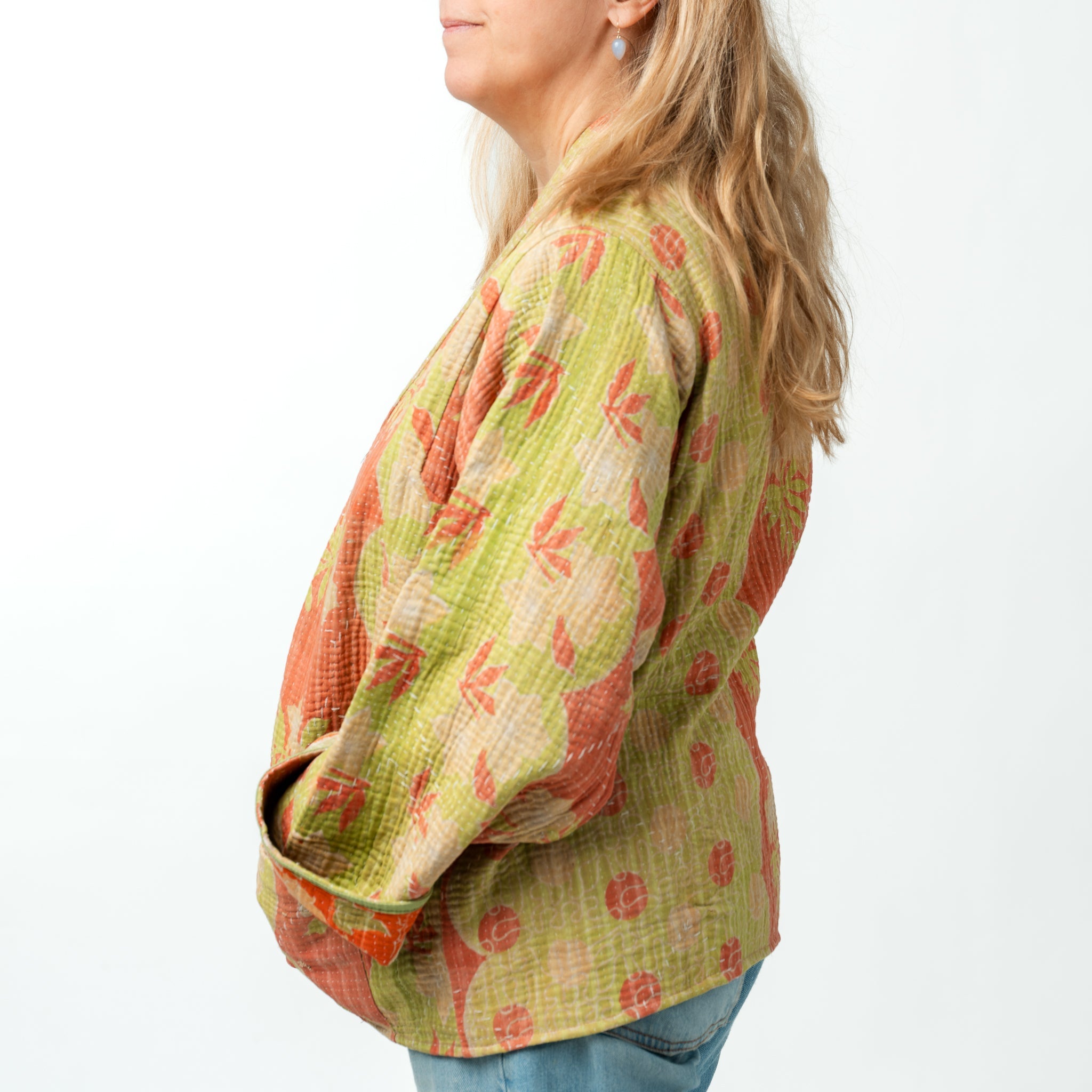 Reversible Vintage Kantha Kimono Coat 6 