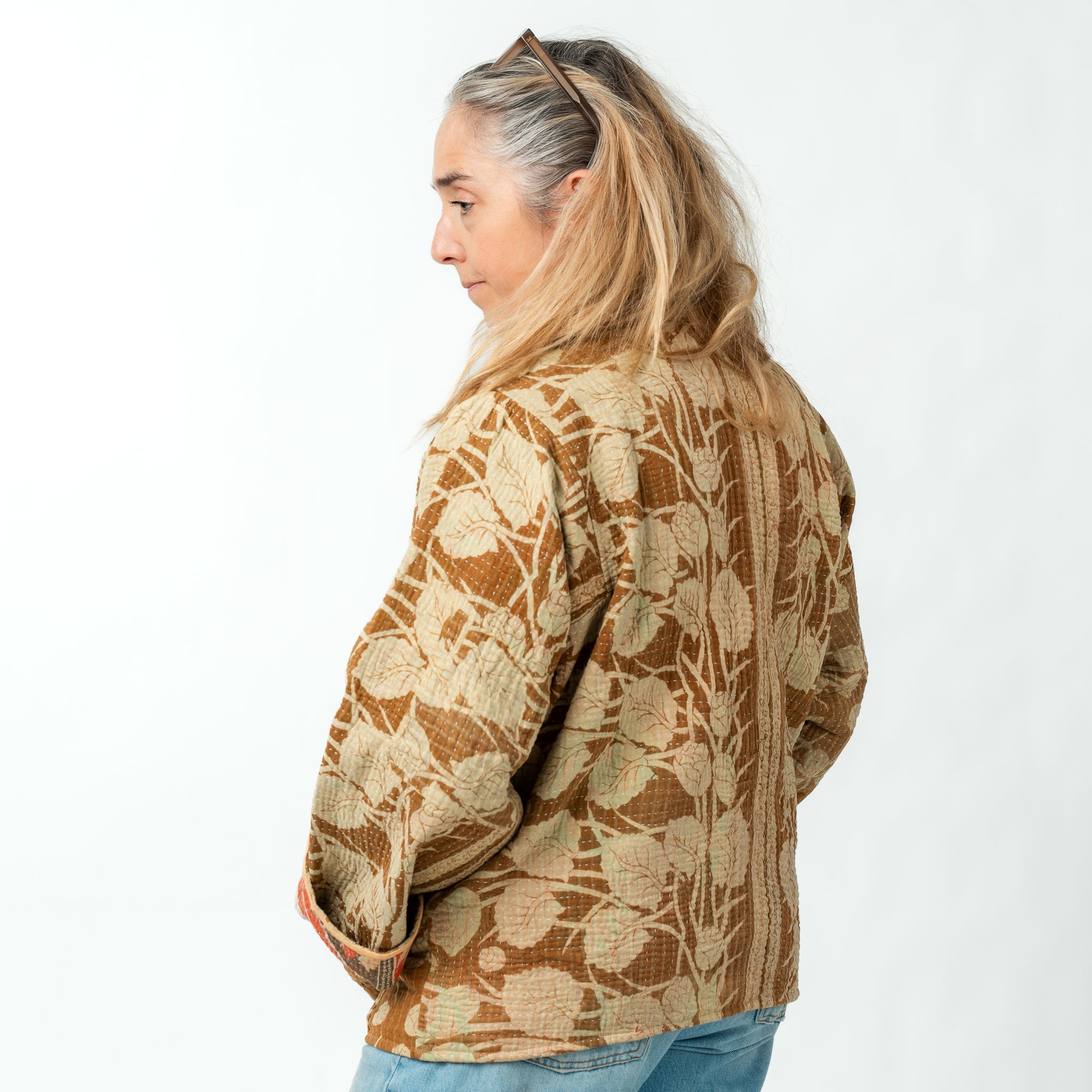 Reversible Vintage Kantha Kimono Coat 8 