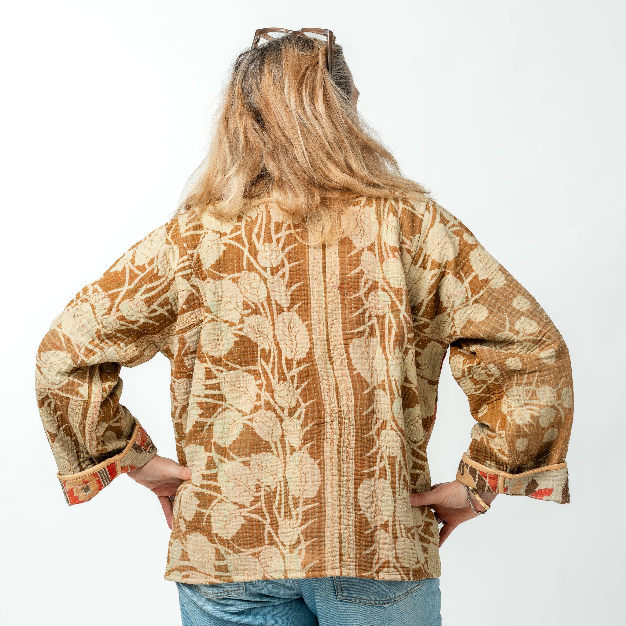 Reversible Vintage Kantha Kimono Coat 8 