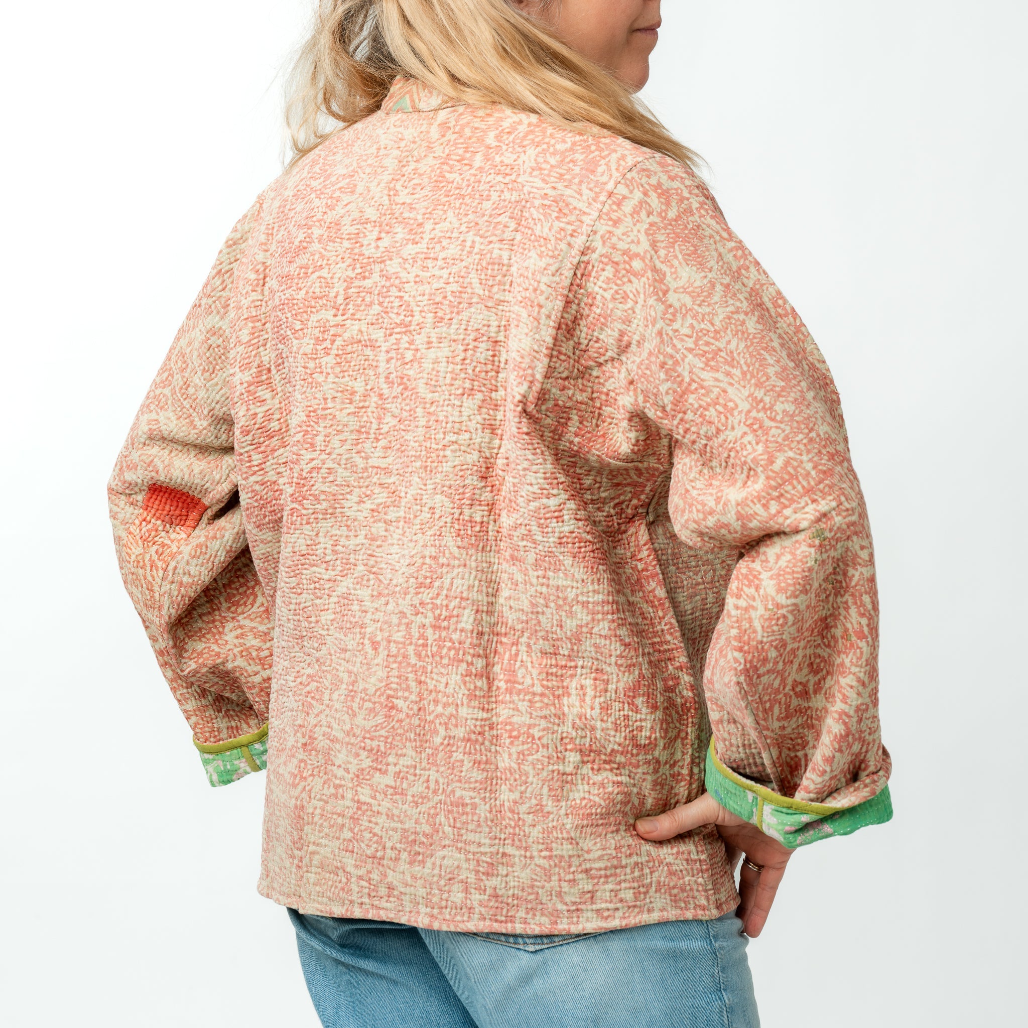 Reversible Vintage Quilted Kimono Coat 4 