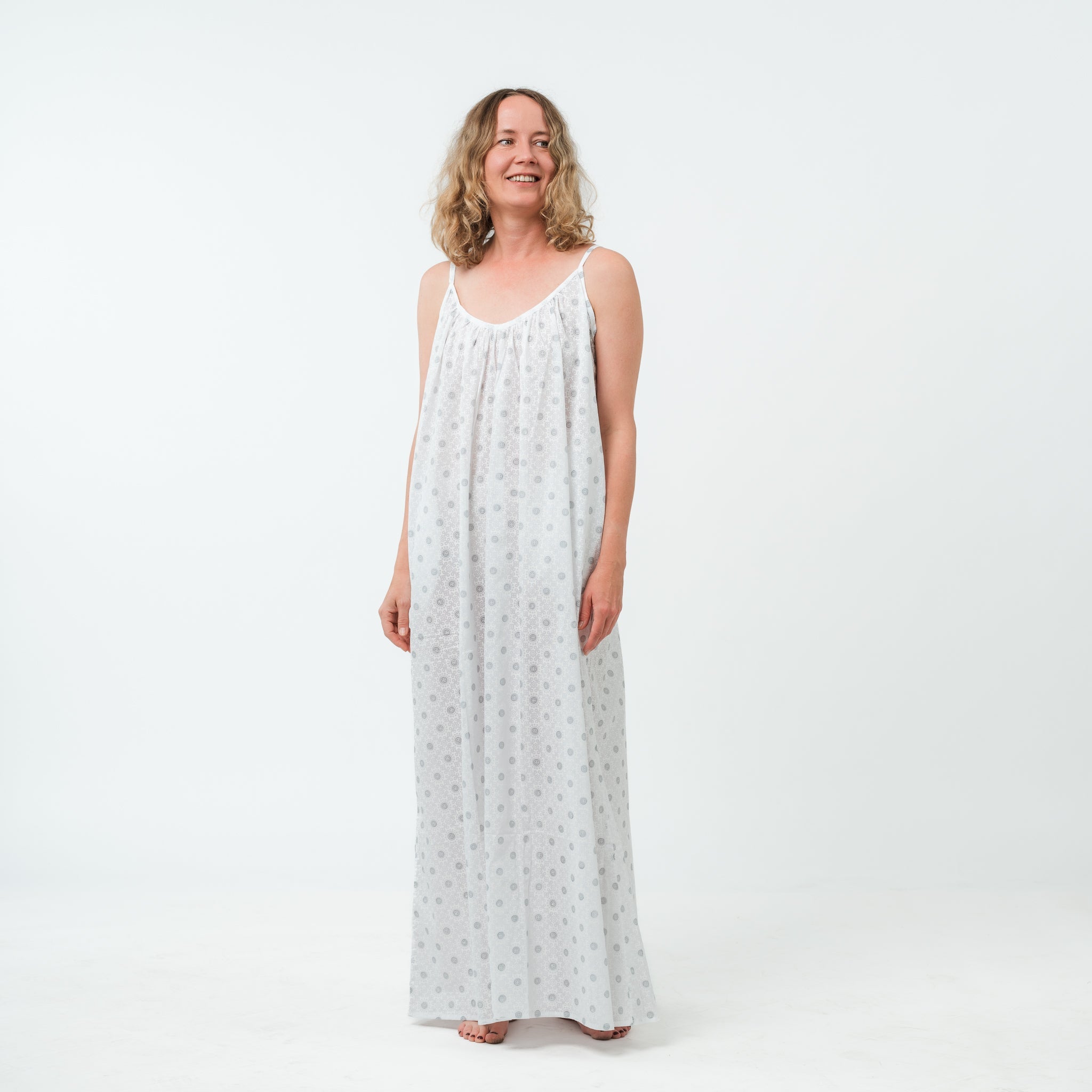 PRE ORDER Spaghetti Strap Maxi Poppy in White