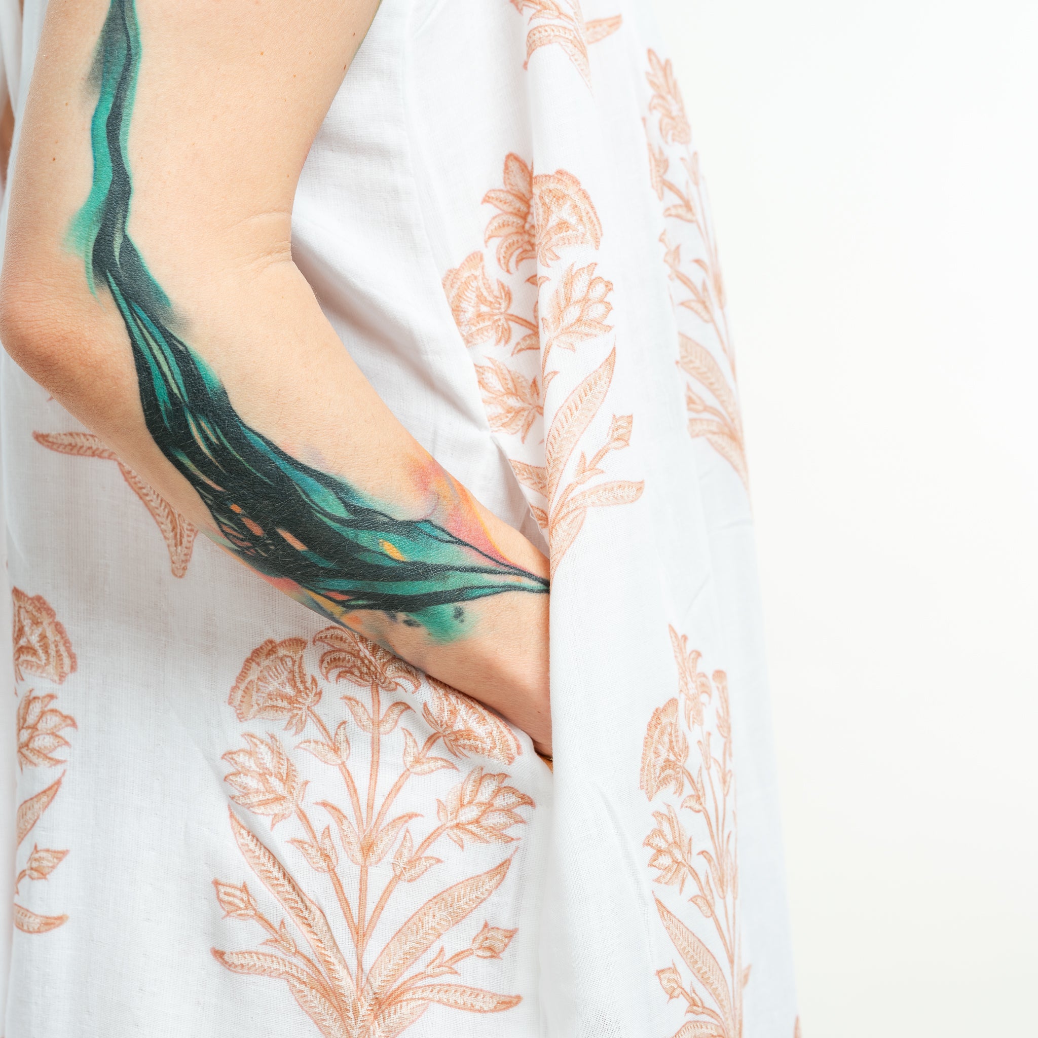 Spaghetti Strap Quilted Cotton Maxi 