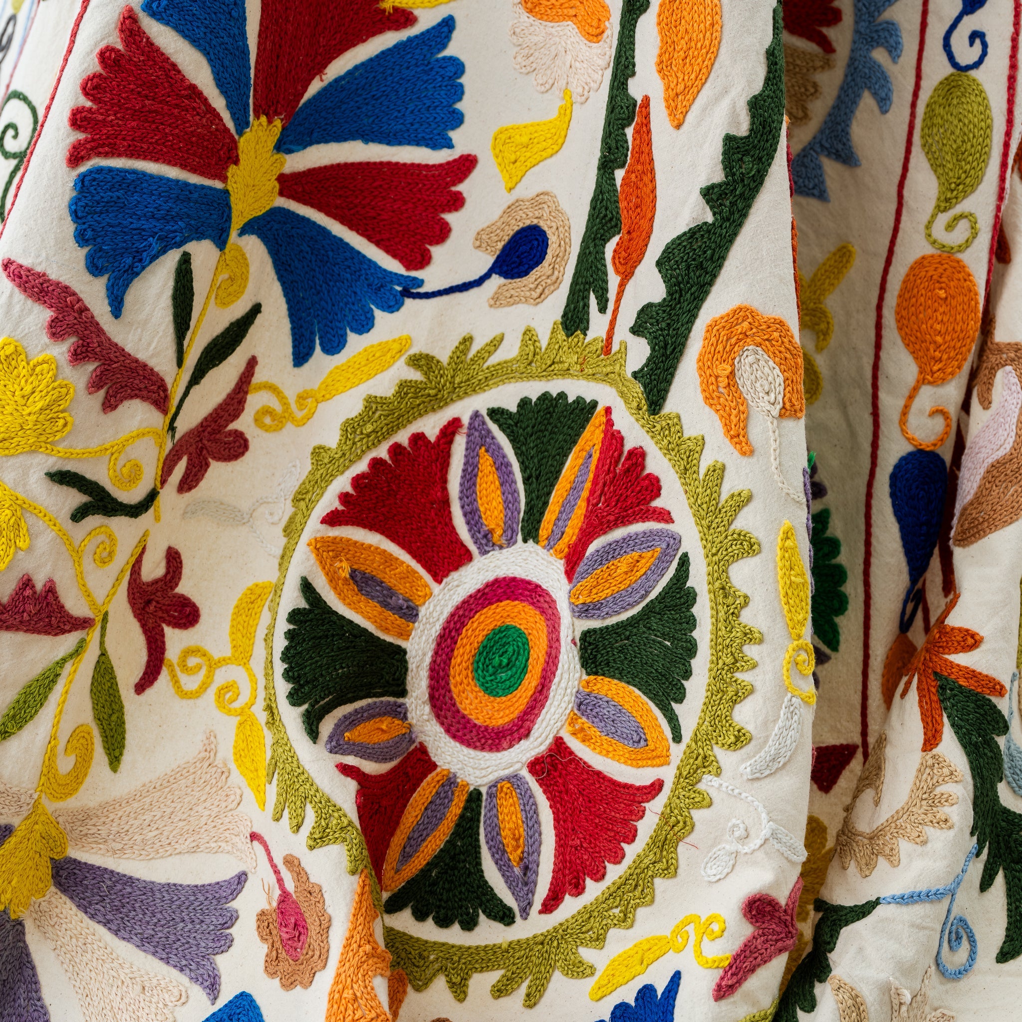 Suzani Bedcover Wheels of Color 