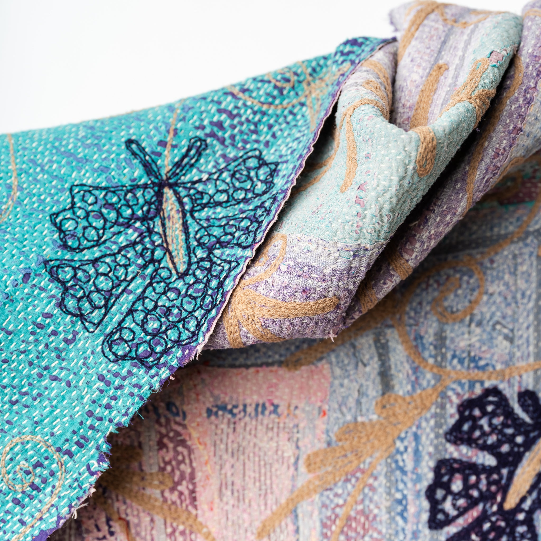 Suzani Bedcover on Vintage Kantha 1 
