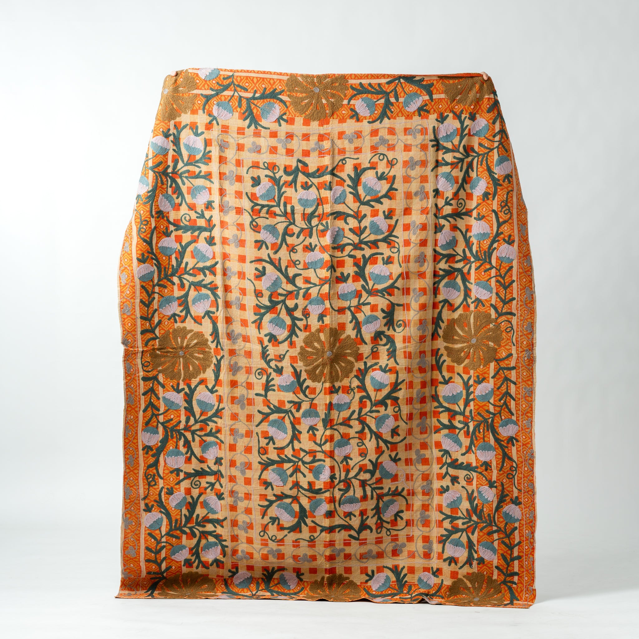 Suzani Bedcover on Vintage Kantha 2 