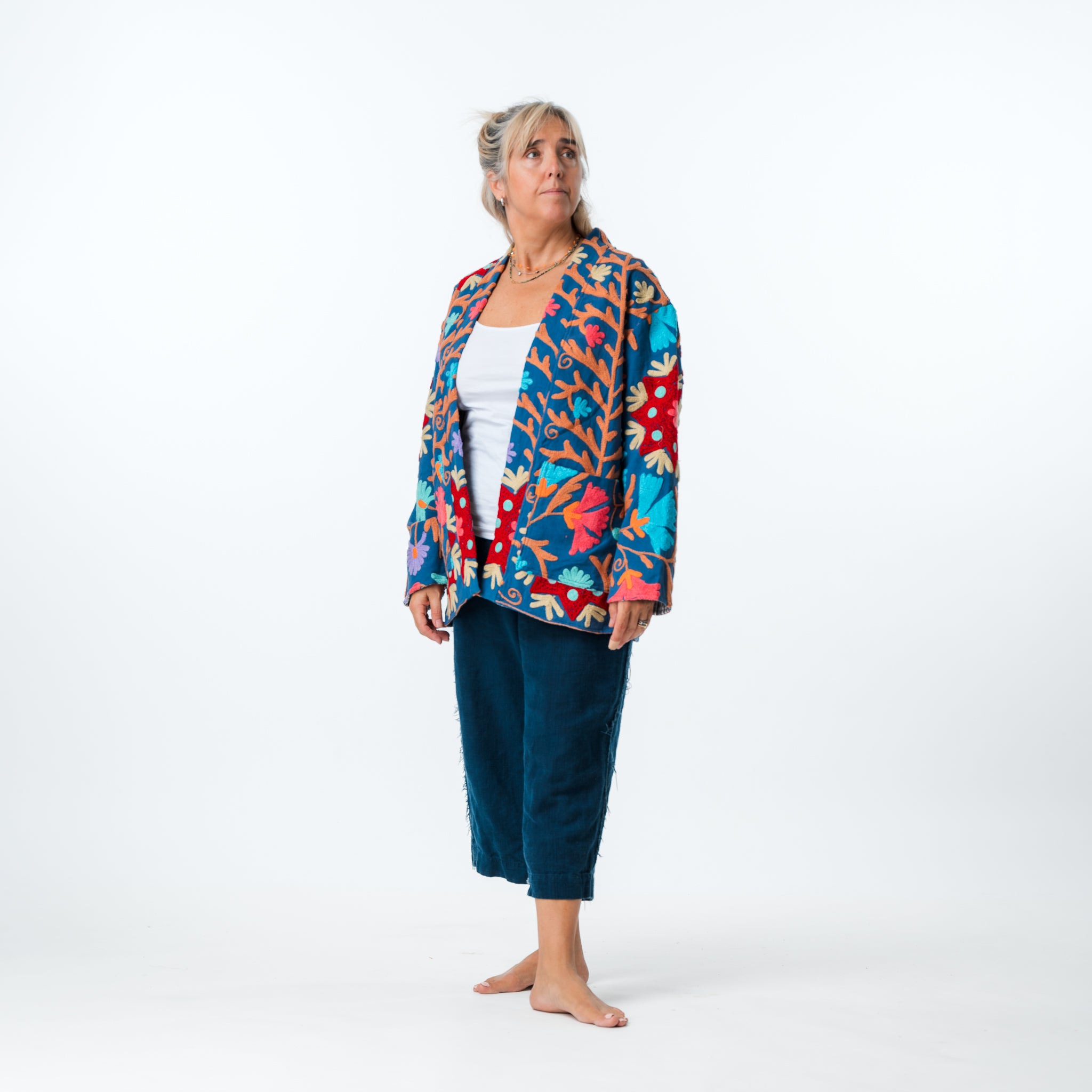 Suzani Kimono Coat Blues 