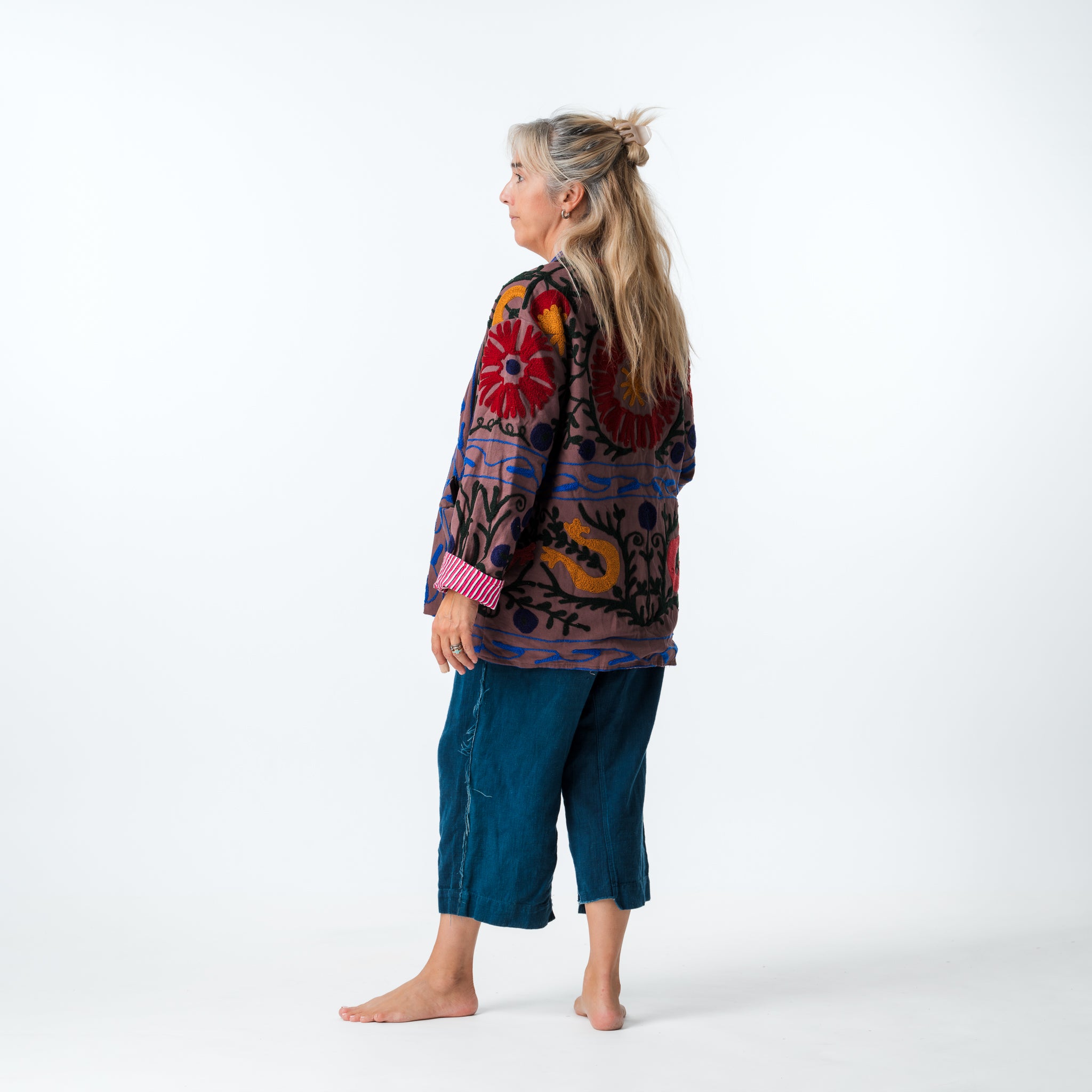 Suzani Kimono Coat Purple 