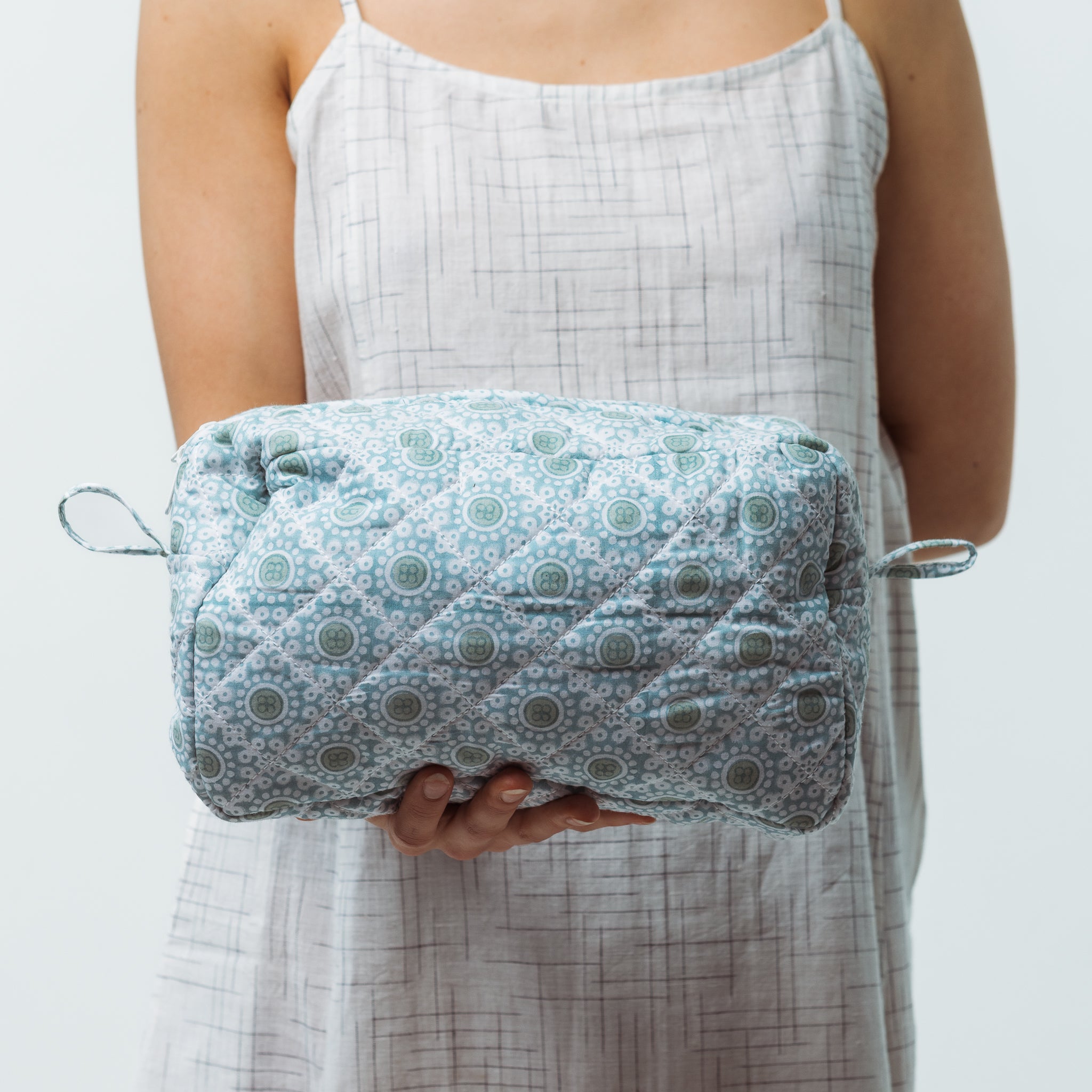 Up Cycled Block Printed Toiletry Bags 