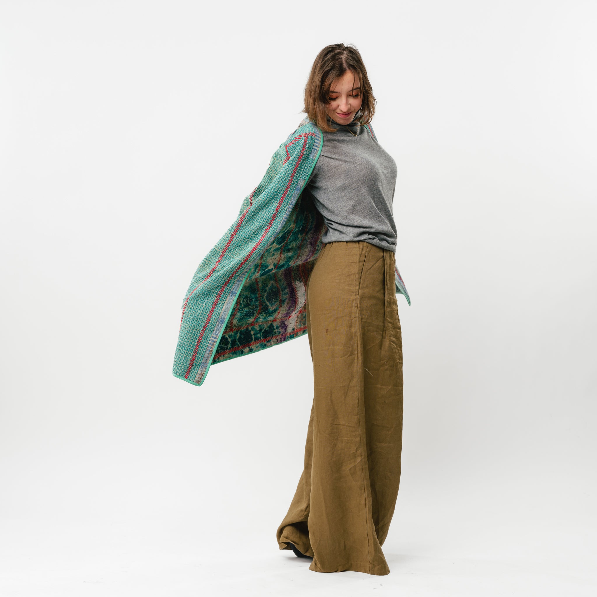 Vintage Kantha Coat Long-8 