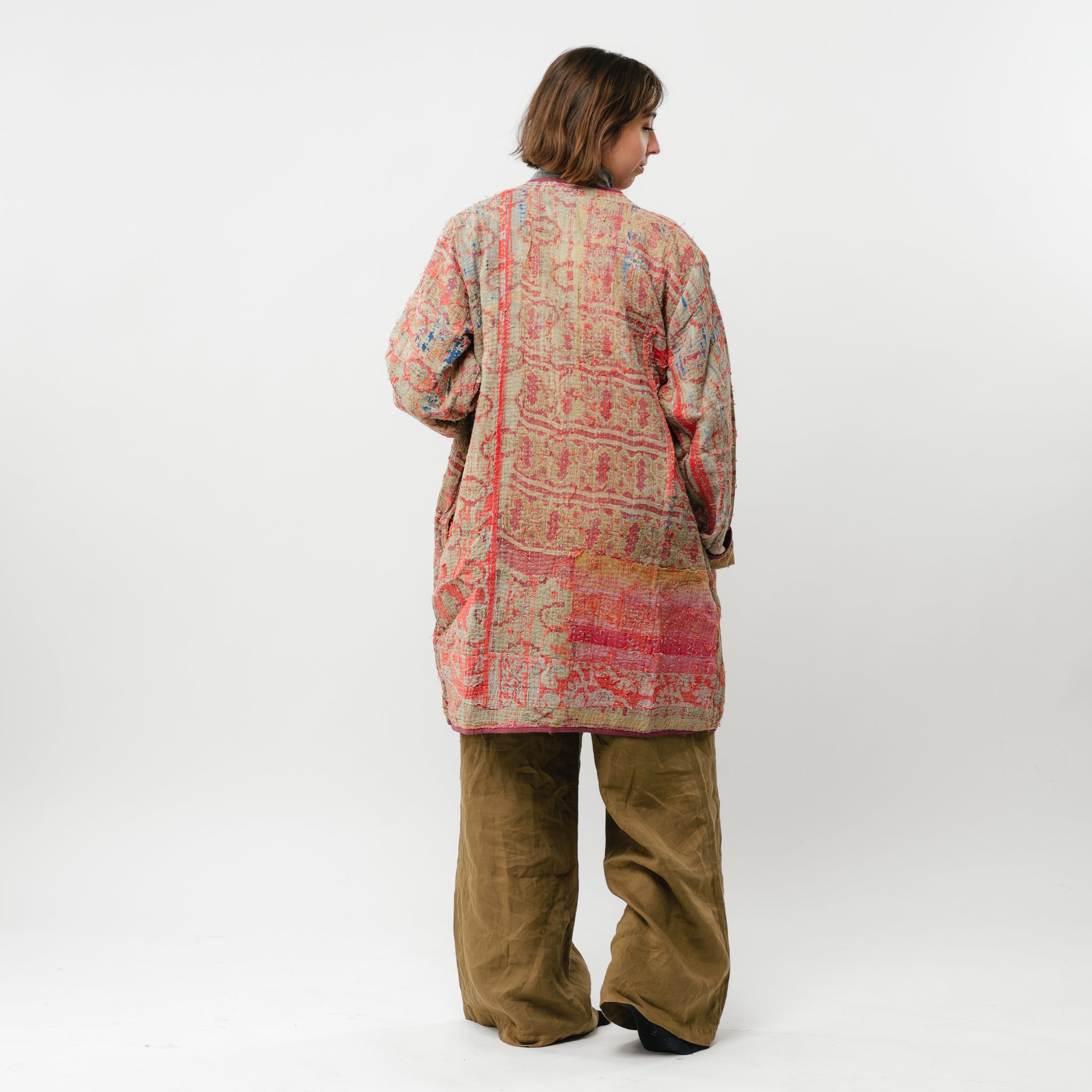Vintage Kantha Coat Long-6 