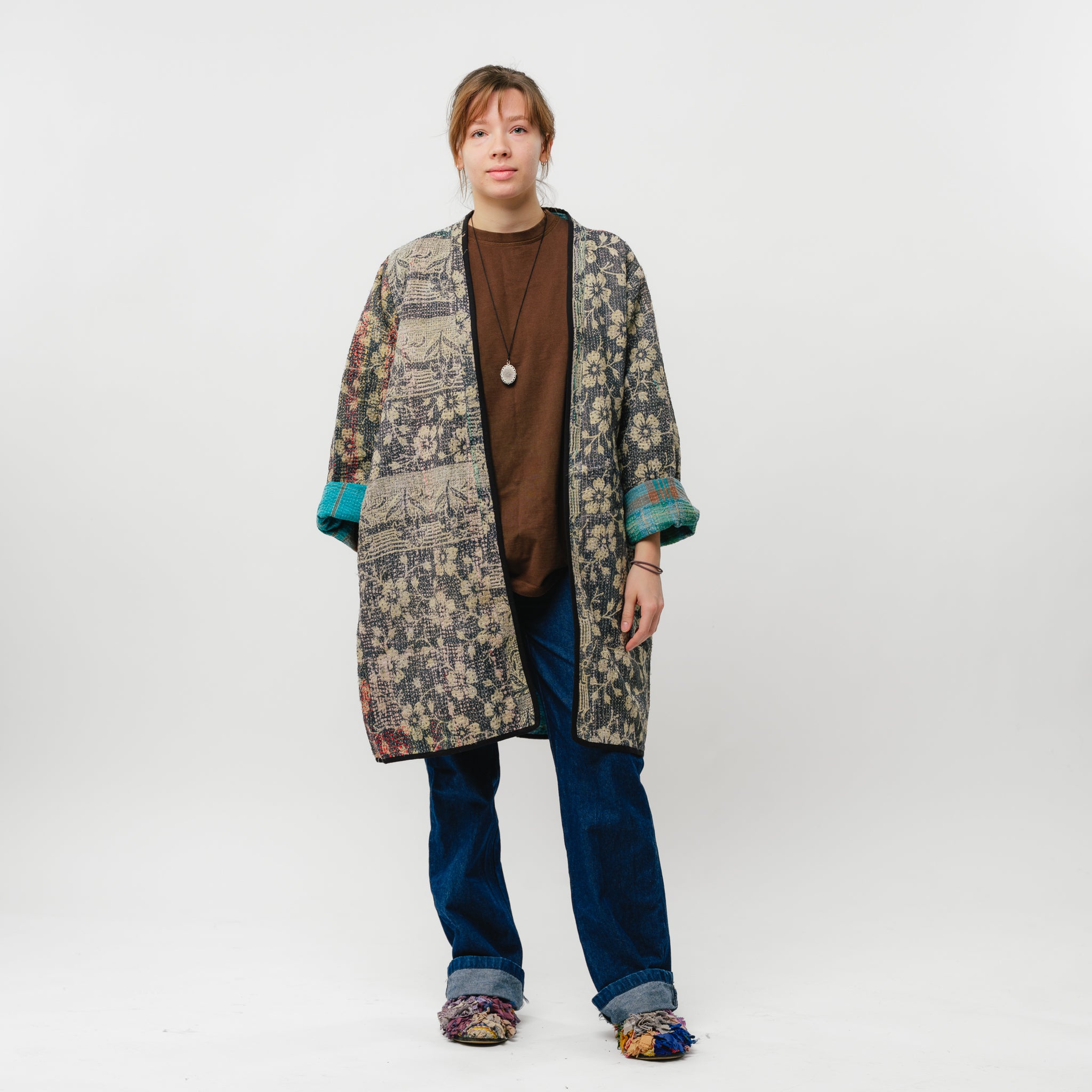 Vintage Kantha Coat Long-3 