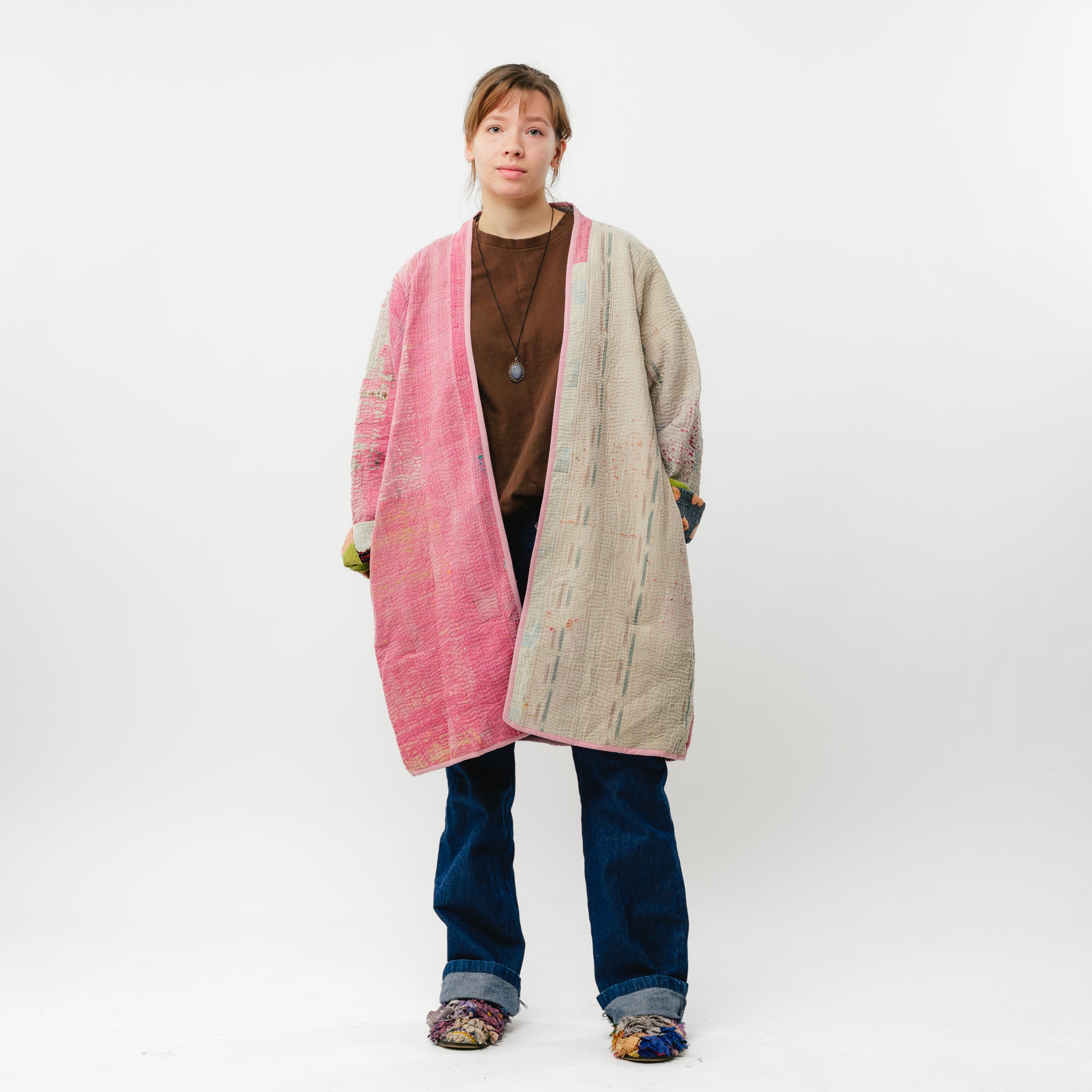 Vintage Kantha Coat Long-4 