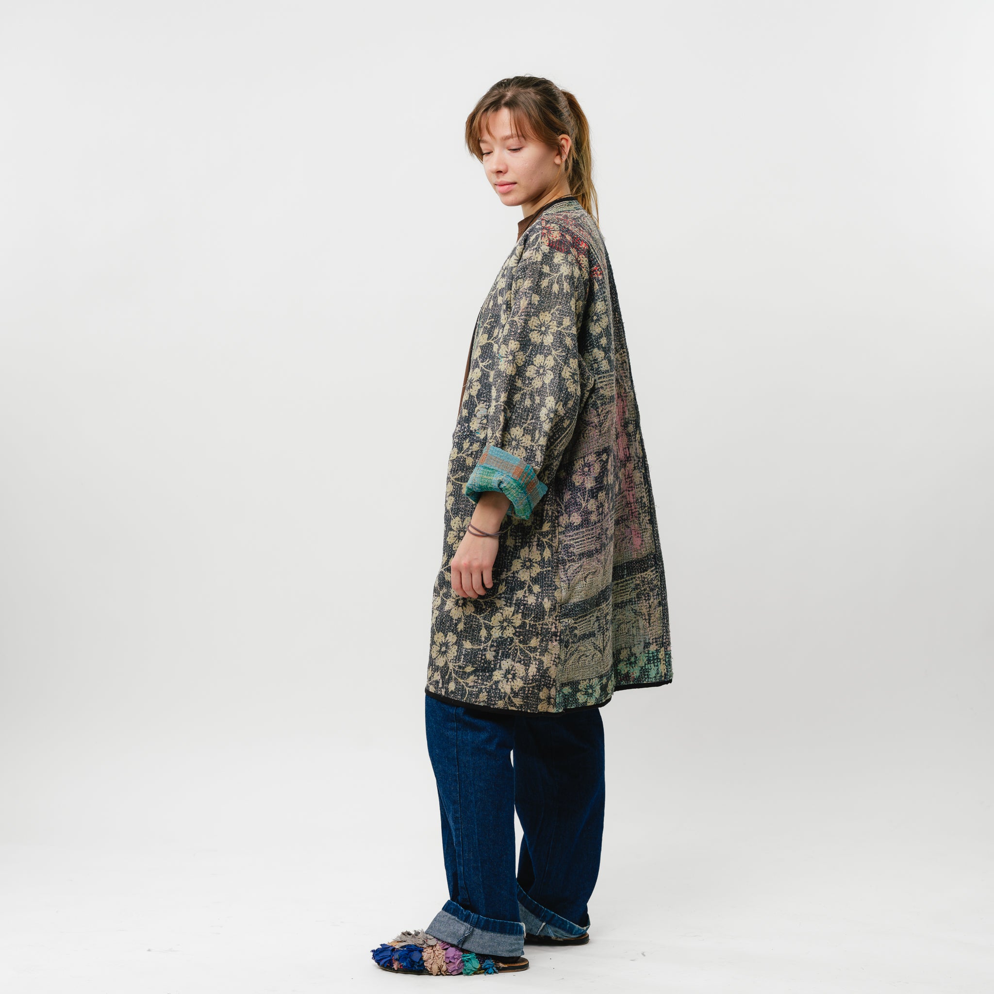 Vintage Kantha Coat Long-3 