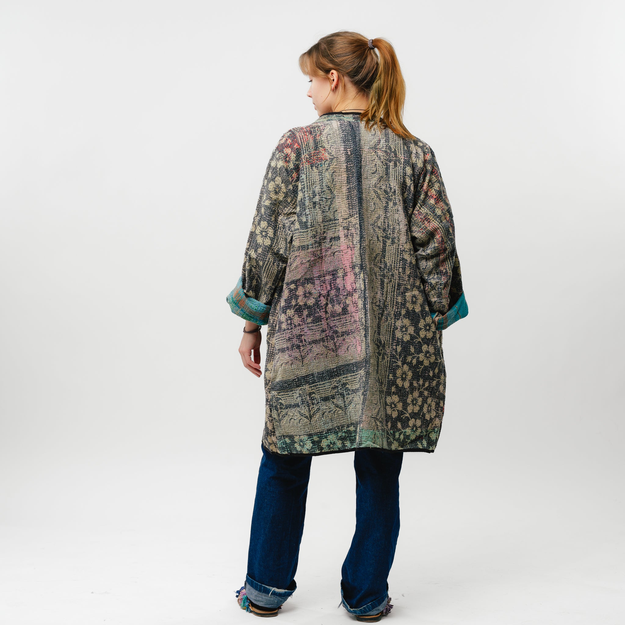 Vintage Kantha Coat Long-3 