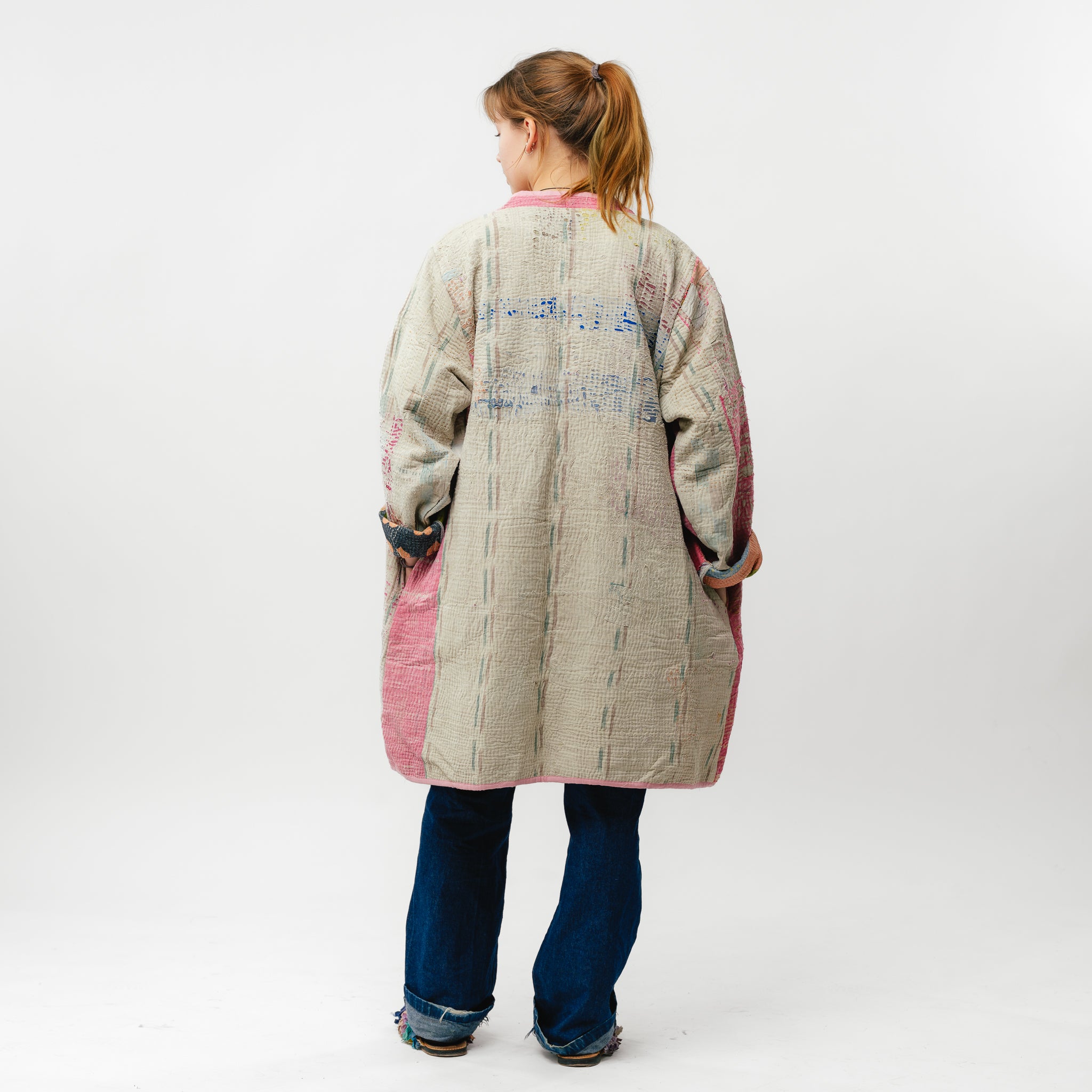 Vintage Kantha Coat Long-4 