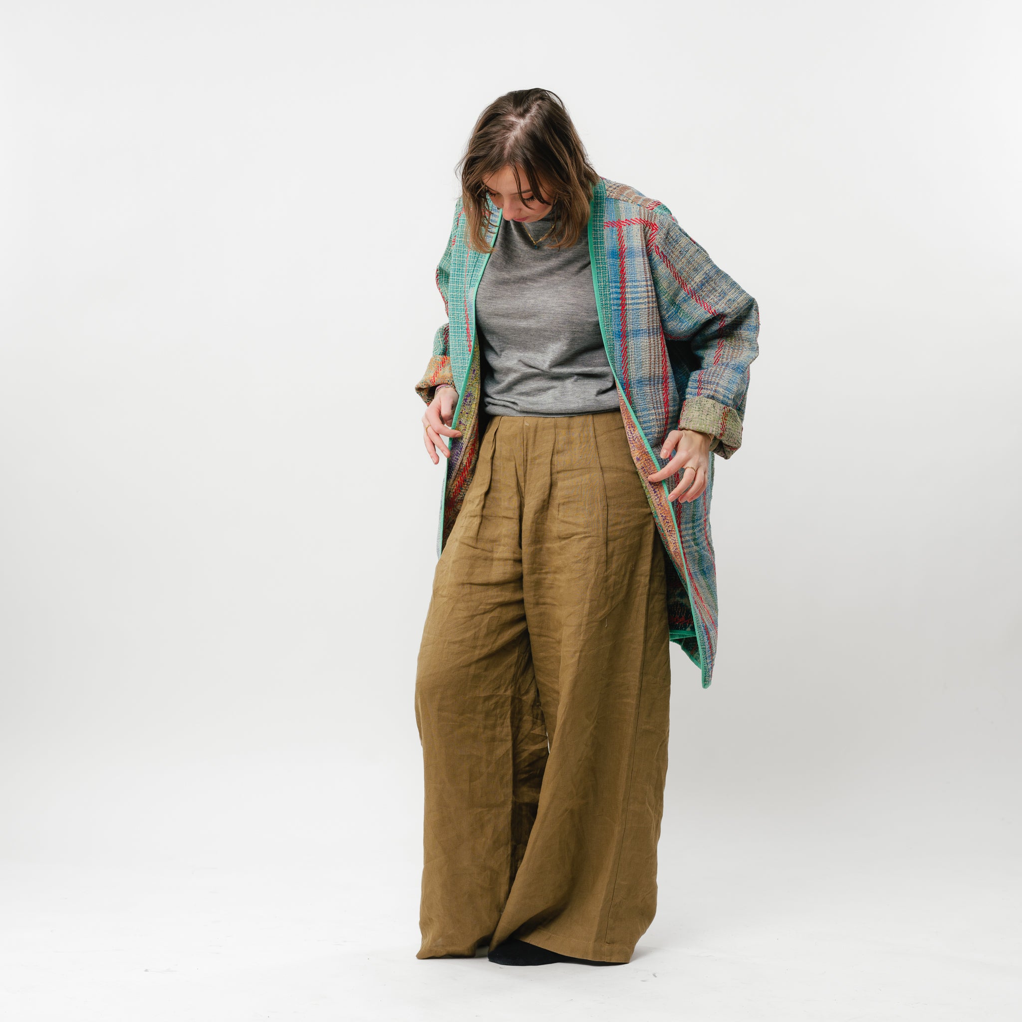 Vintage Kantha Coat Long-8 