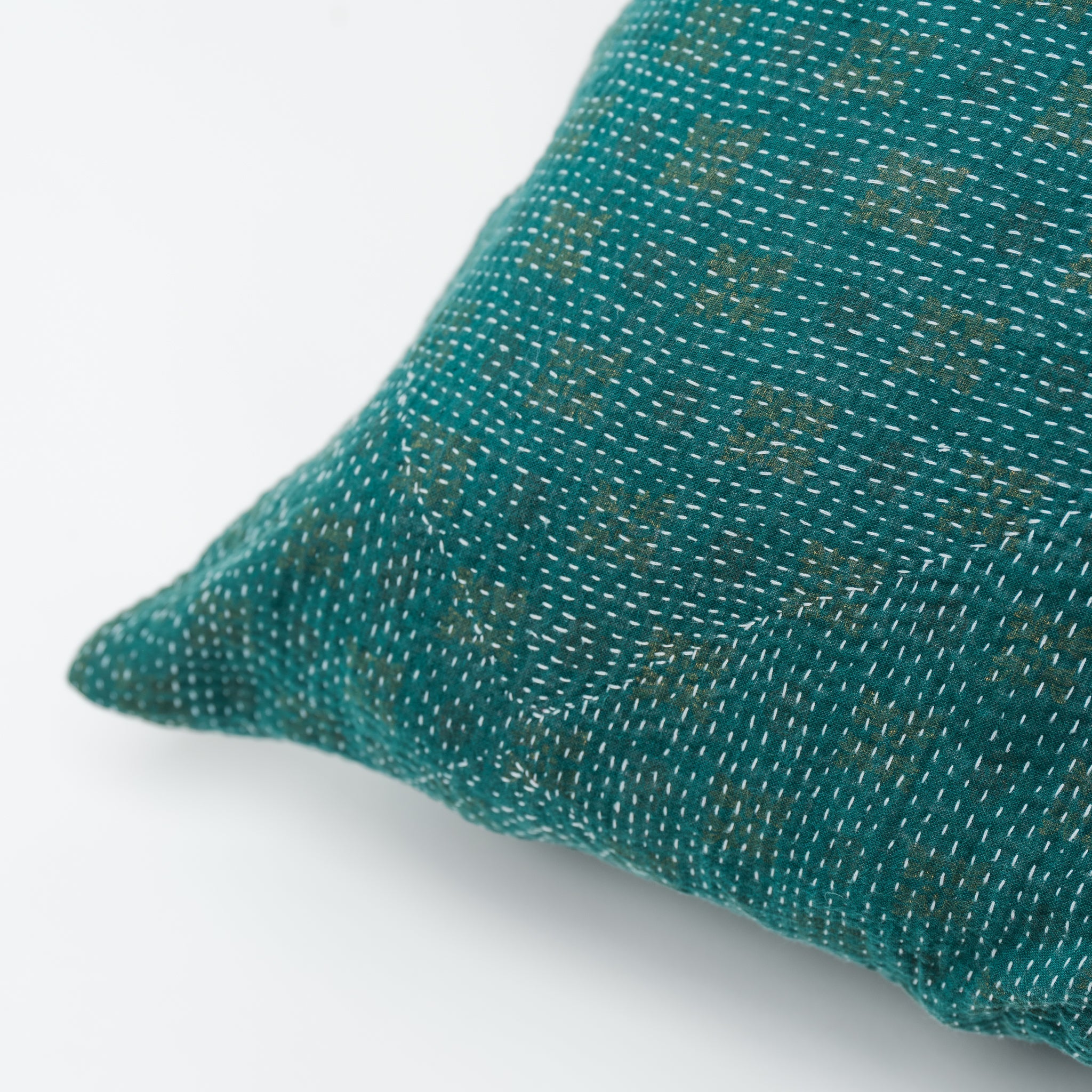 Vintage Kantha Lounge Pillow Green 