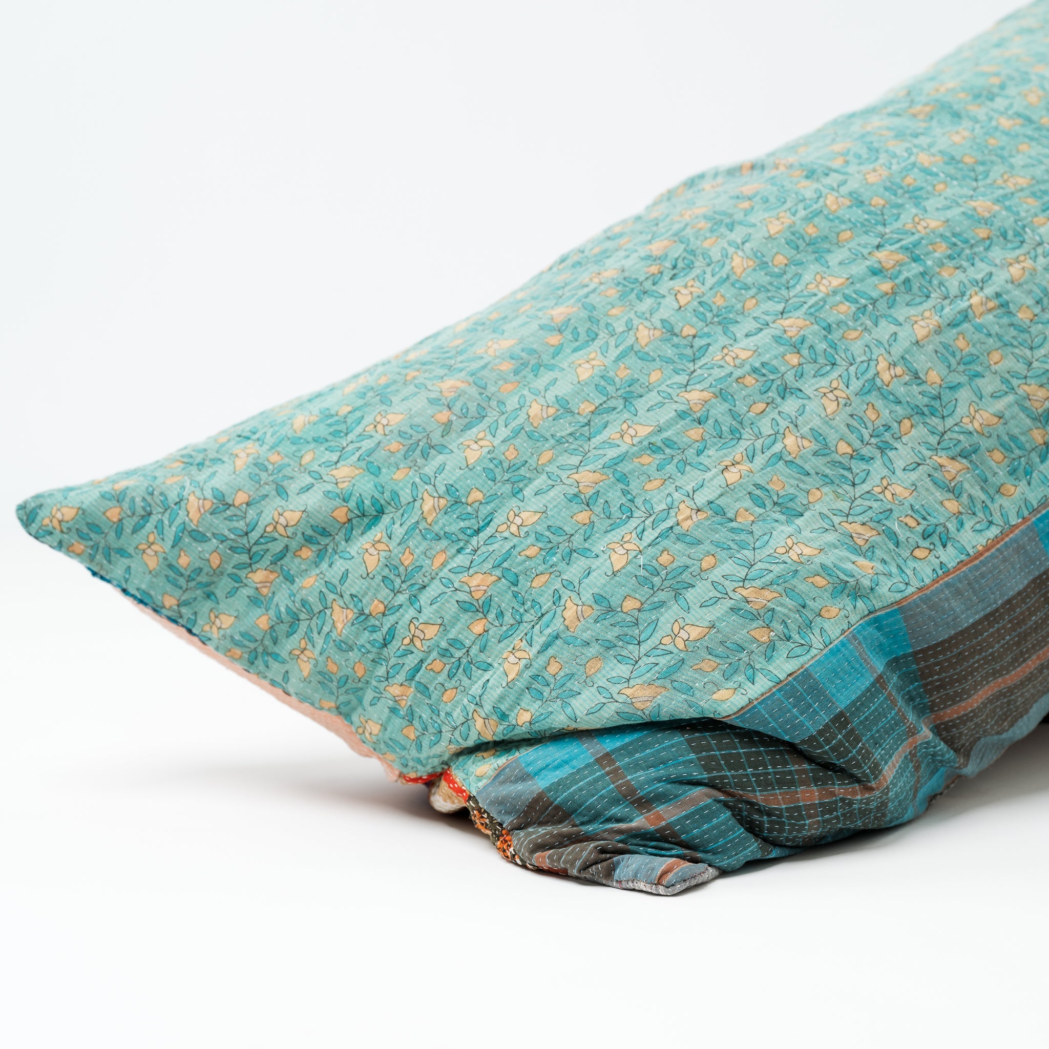 Vintage Kantha Lounge Pillow Sea of Flowers 