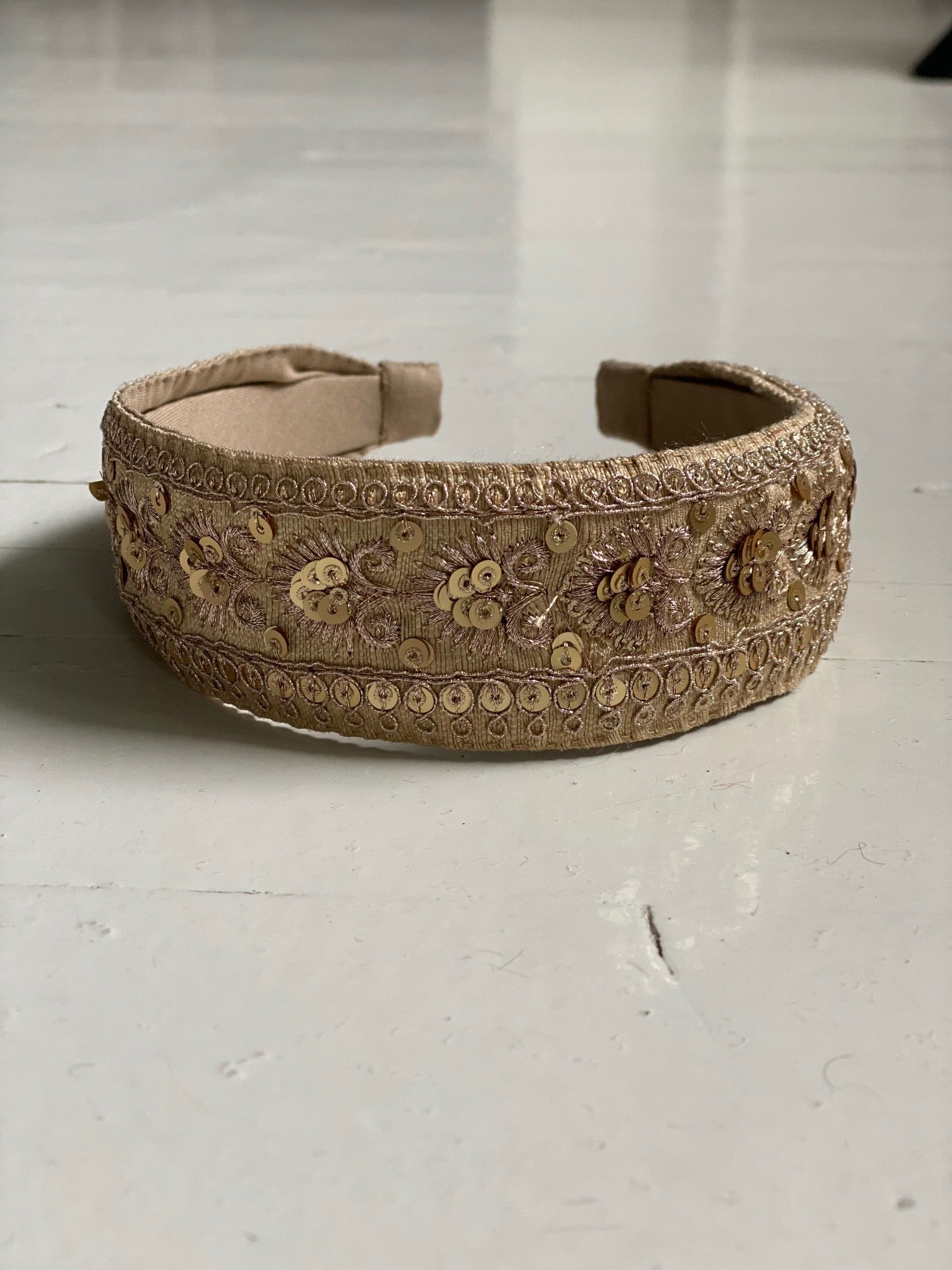 vintage sari headband gold