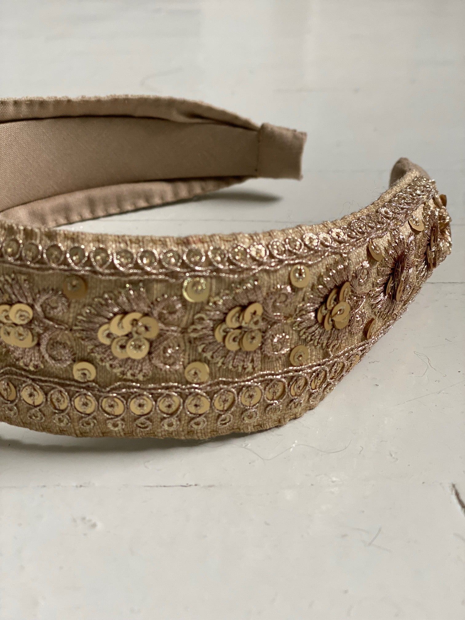 vintage sari headband gold