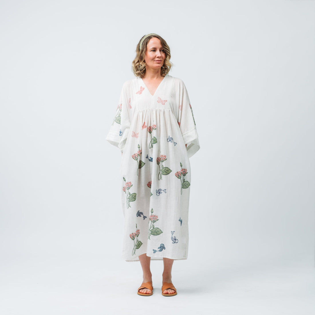 Maxi Sea Silk Print Dress main image 1