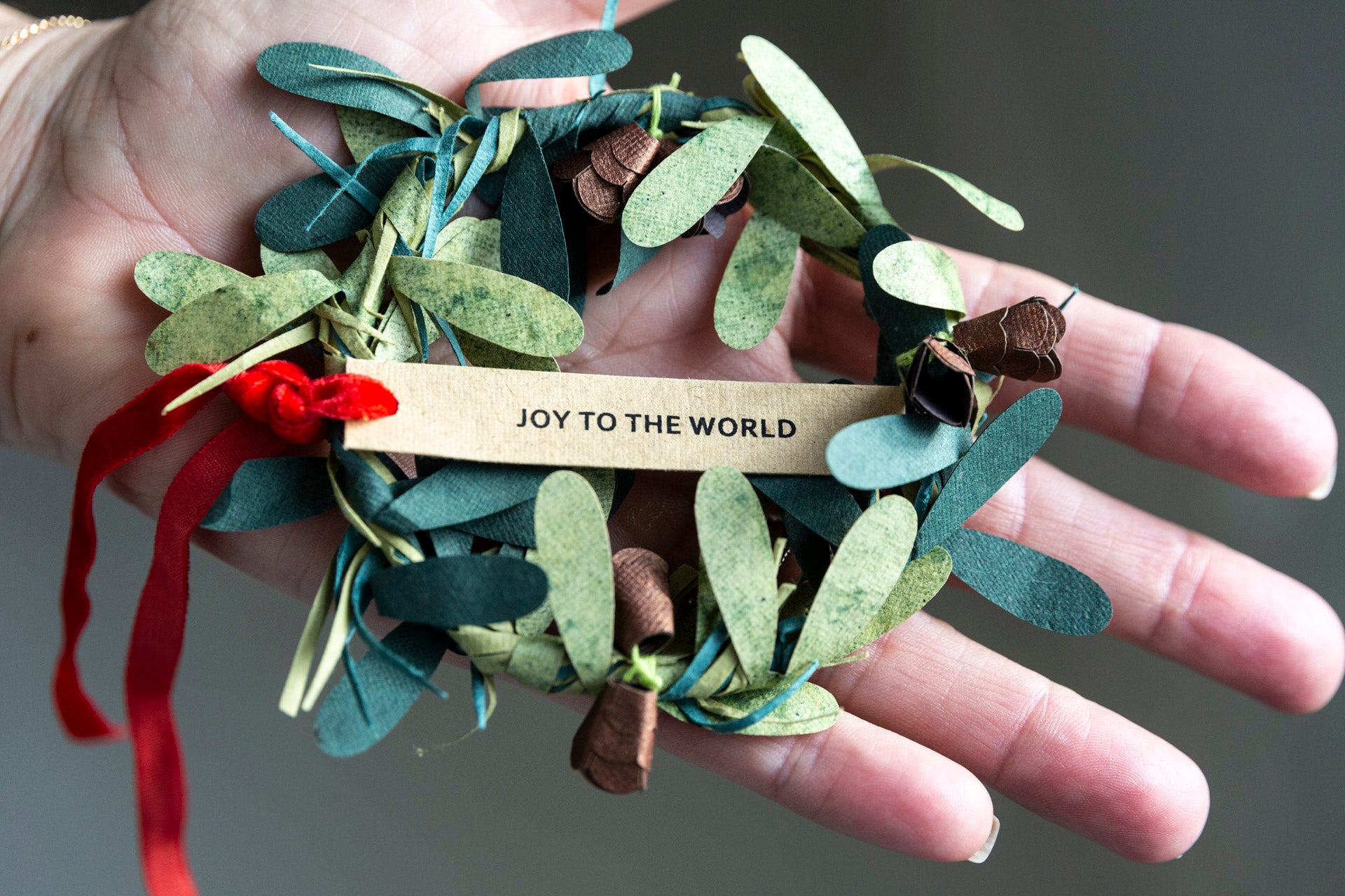 Joy to the World paper wreath